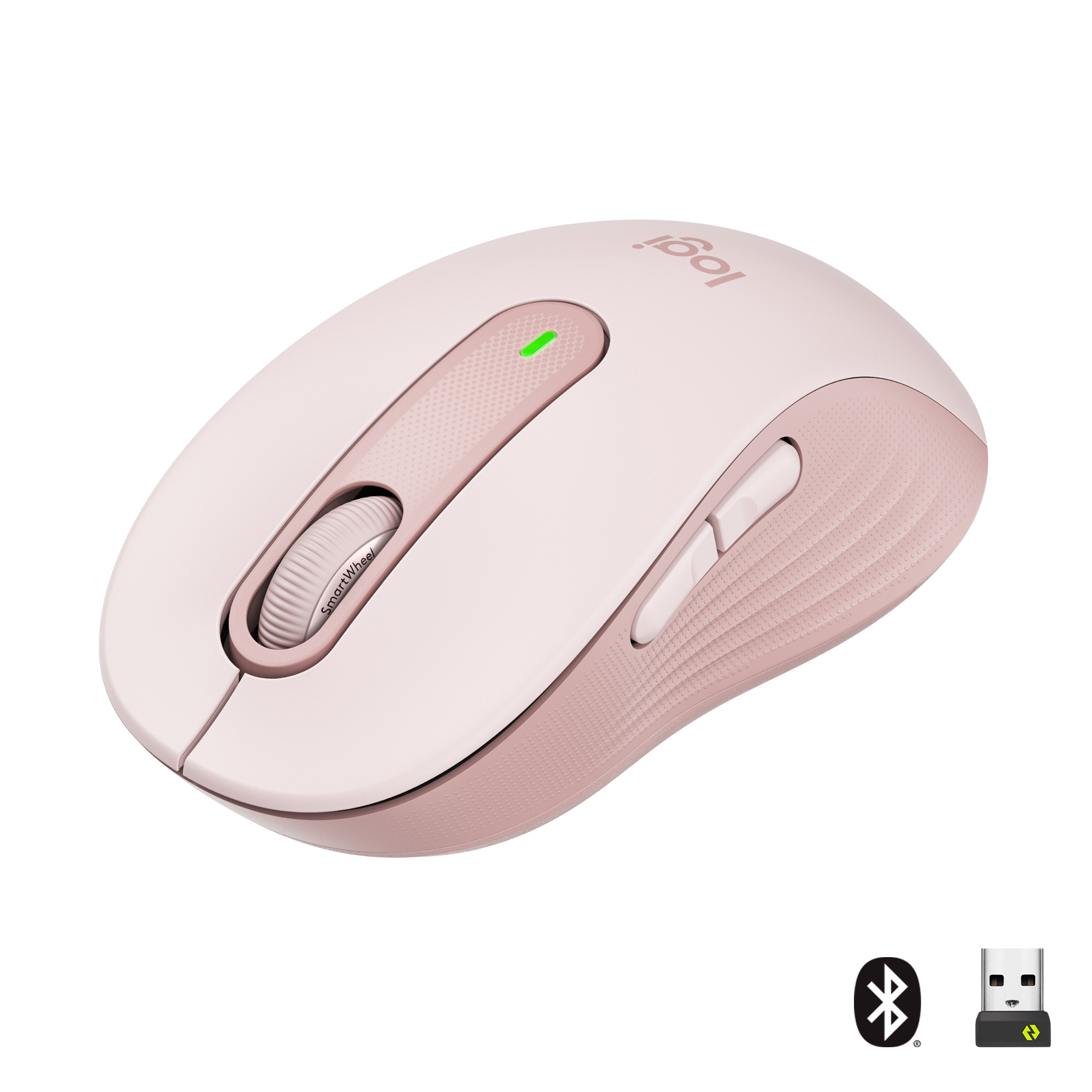 Logitech Signature M650 Draadloze Muis - Voor kleine tot middelgrote handen, 2 jaar batterijduur, stil klikken, aanpasbare zijknoppen, Bluetooth, compatibel met meerdere apparaten - Roze (910-006254) thumbnail