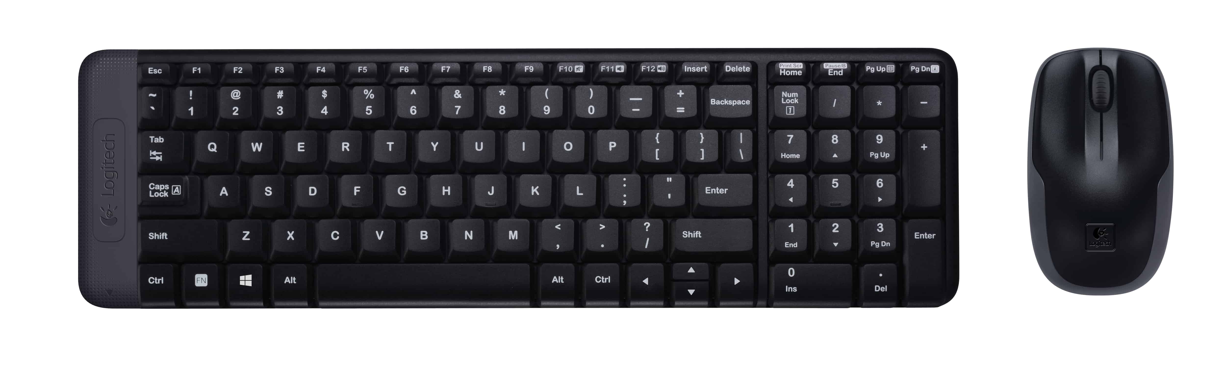 Logitech Wireless Combo MK220 toetsenbord Inclusief muis RF Draadloos QWERTY US International Zwart (920-003161) thumbnail