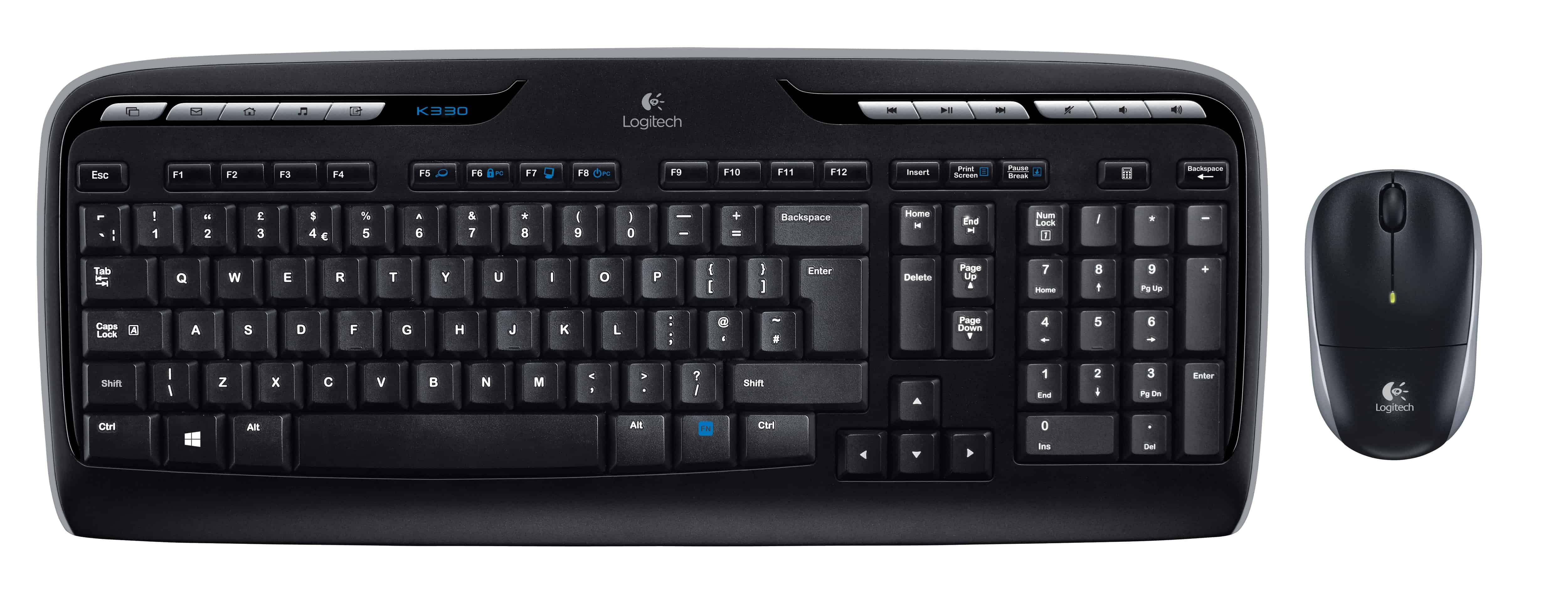 Logitech Wireless Combo MK330 toetsenbord Inclusief muis USB QWERTY US International Zwart (920-003989) thumbnail