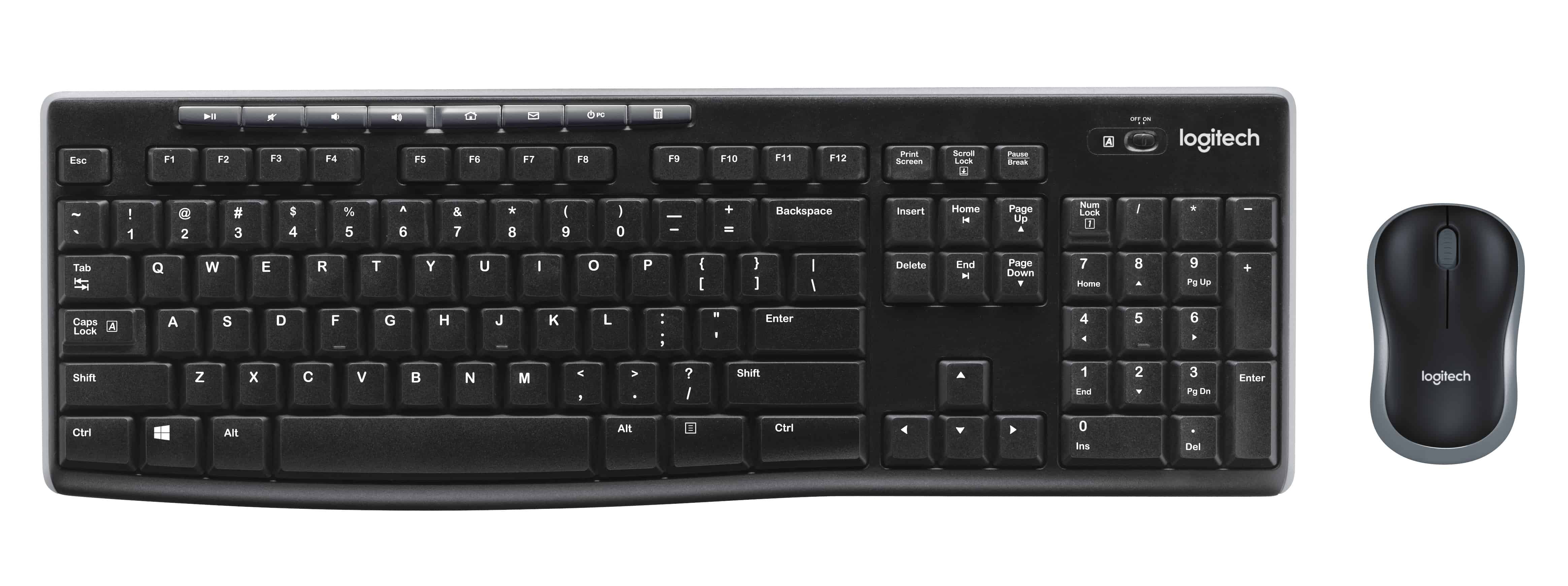 Logitech Wireless Combo MK270 toetsenbord Inclusief muis RF Draadloos QWERTY Scandinavisch Zwart (920-004535) thumbnail