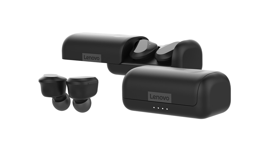 Lenovo ZA800000WW hoofdtelefoon/headset Hoofdtelefoons True Wireless Stereo (TWS) In-ear Oproepen/muziek USB Type-C Bluetooth Zwart (ZA800000WW) thumbnail