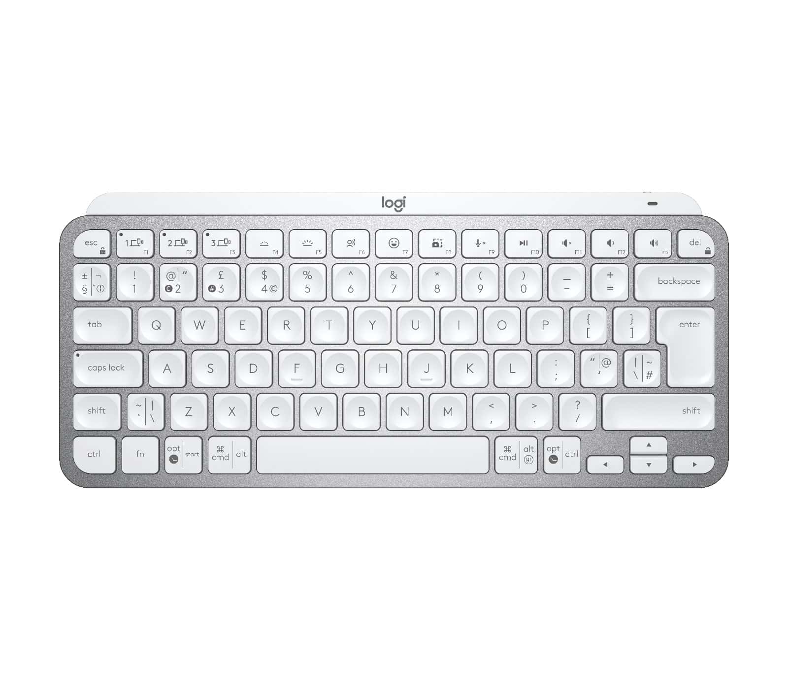 Logitech MX Keys Mini - Tastatur - hinterleuchtet - Bluetooth - QWERTY - GB - Pale Gray (920-010496) thumbnail