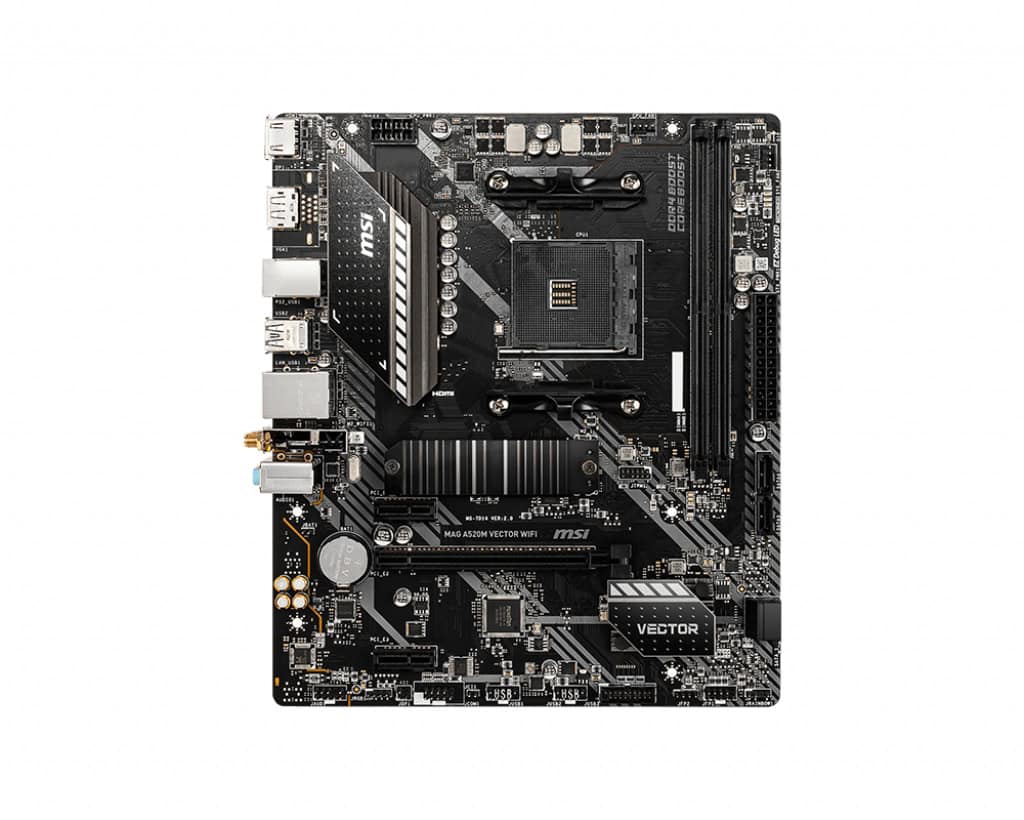 MSI MAG A520M VECTOR WIFI moederbord AMD A520 Socket AM4 micro ATX (7D14-008R) thumbnail