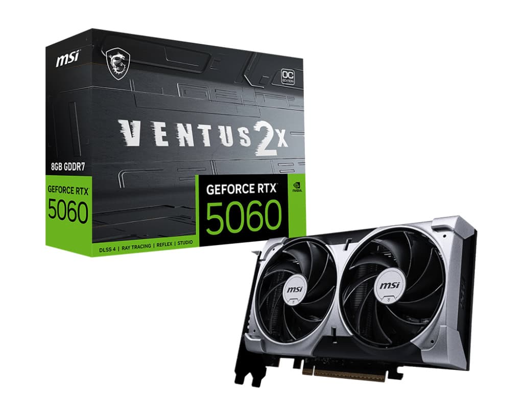 MSI GeForce RTX 5060 8G VENTUS 2X OC NVIDIA 8 GB GDDR7 (GEFORCE RTX 5060 8G VENTUS 2X OC) thumbnail