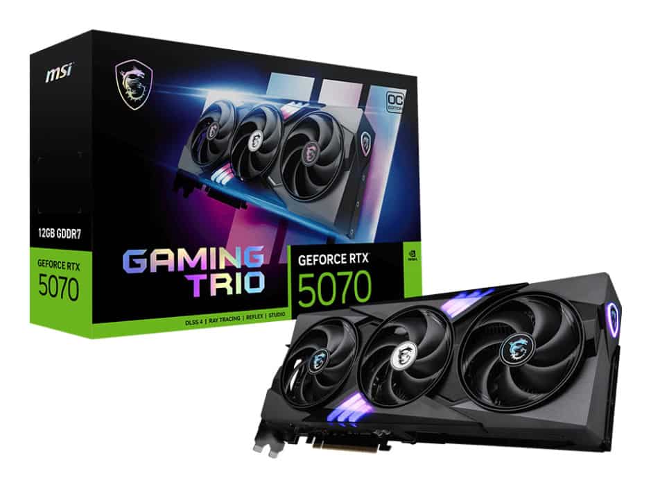 MSI GAMING GeForce RTX 5070 12G TRIO OC NVIDIA 12 GB GDDR7 (GEFORCE RTX 5070 12G GAMING TRIO OC) thumbnail