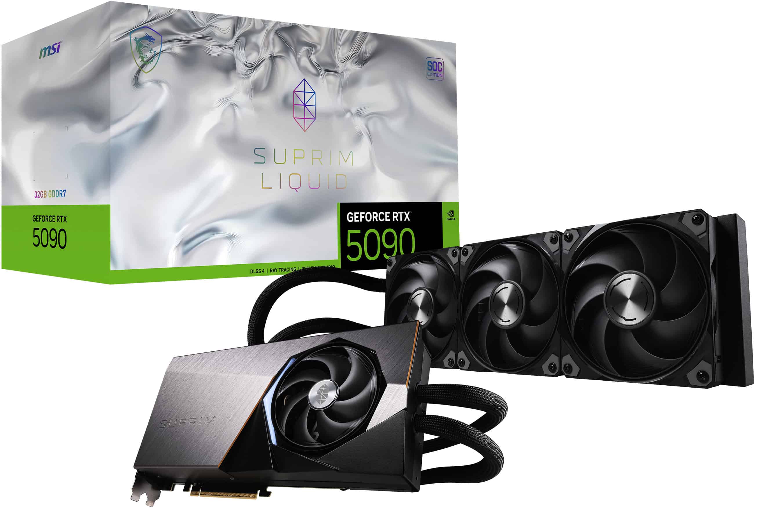MSI SUPRIM GEFORCE RTX 5090 32G LIQUID SOC videokaart NVIDIA 32 GB GDDR7 (GEFORCE RTX 5090 32G SUPRIM LIQUID SOC) thumbnail