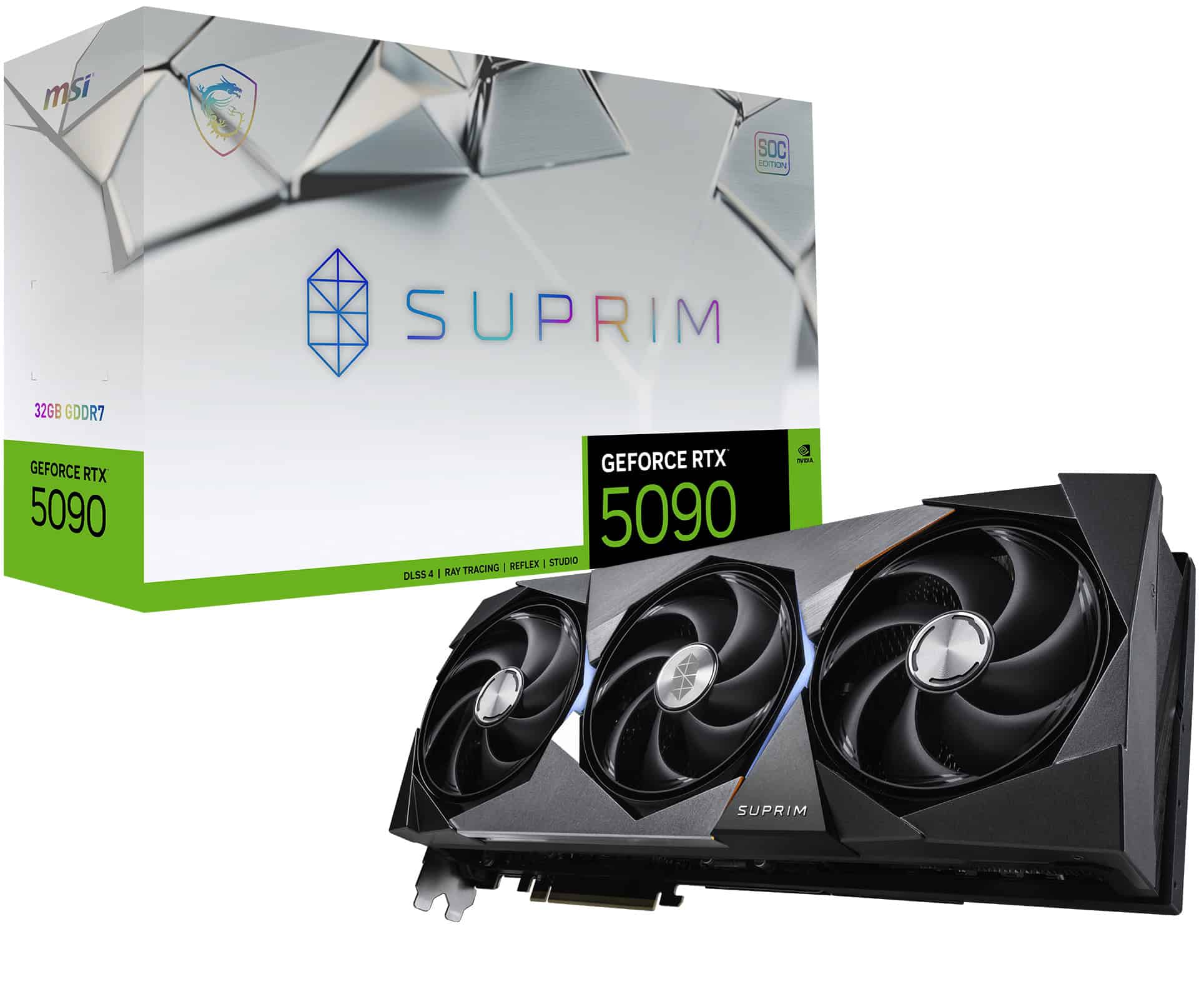 MSI SUPRIM GEFORCE RTX 5090 32G SOC videokaart NVIDIA 32 GB GDDR7 (GEFORCE RTX 5090 32G SUPRIM SOC) thumbnail