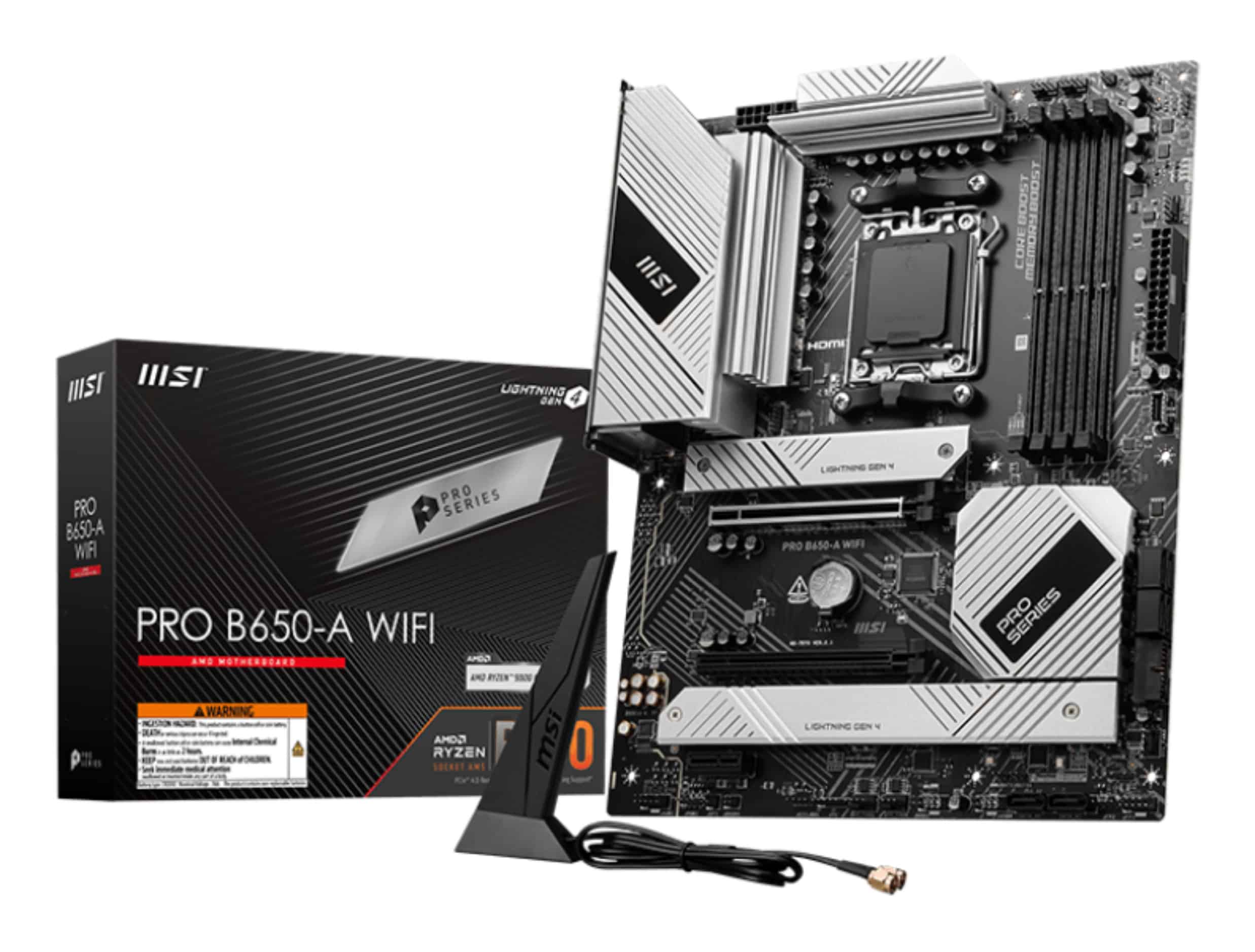 MSI PRO B650-A WIFI moederbord AMD B650 Socket AM5 ATX (PRO B650-A WIFI) thumbnail
