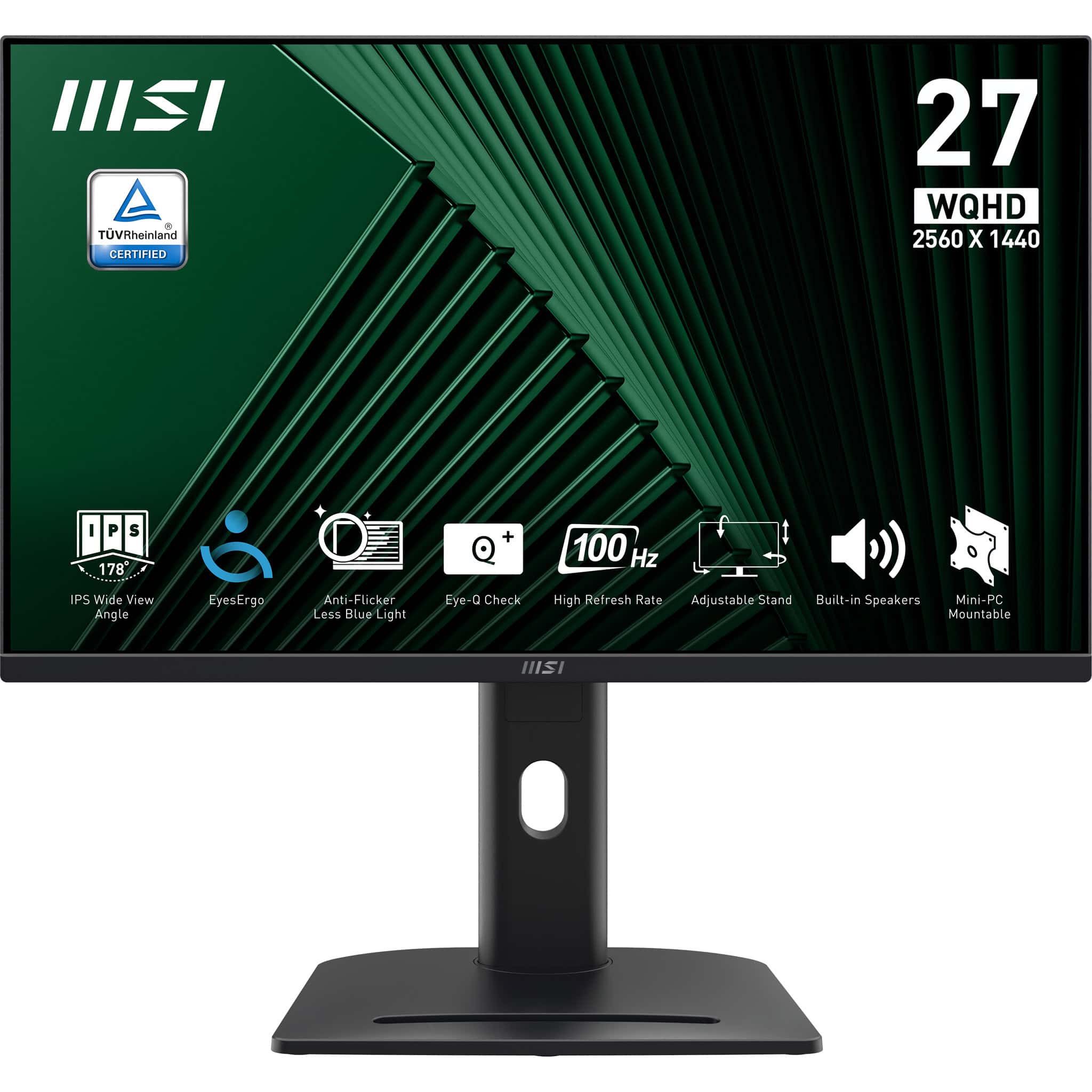 MSI Pro MP275QPG computer monitor 68,6 cm (27) 2560 x 1440 Pixels Wide Quad HD LCD Zwart (PRO MP275QPG) thumbnail