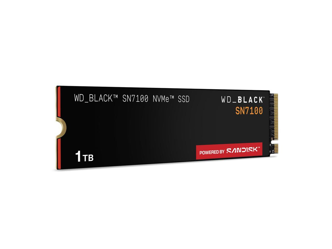 Sandisk WD_BLACK SN7100 NVMe 1TB BLK M.2 2280, PCIe Gen4 / 7250 MB/s read, 6900 MB/s write / 1400K IOPS write, 1000K IOPS read / (WDS100T4X1E-00CJA0) thumbnail