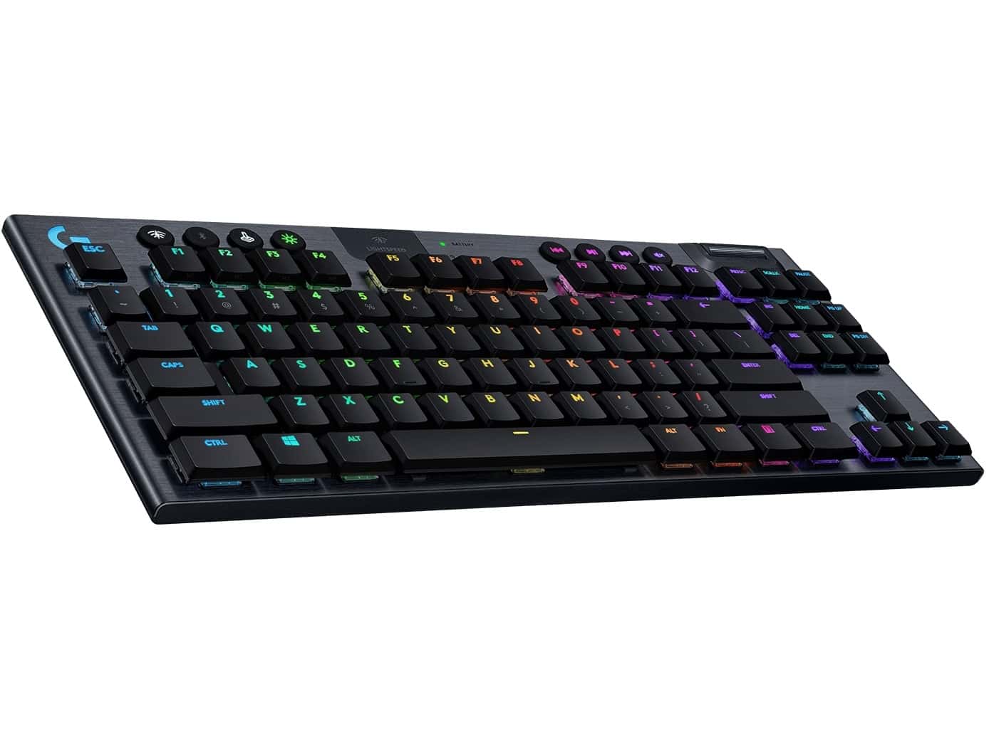 Logitech G915 TKL Tenkeyless LIGHTSPEED Wireless RGB Mechanical Gaming Keyboard  - GL Tactile - CARBON - US (920-009503) thumbnail