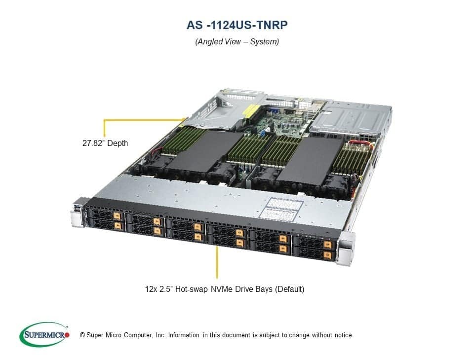 Super Micro Supermicro 2U H13SSH Socket SP5 12xHybrid Hot-Swap 2x1200W (AS -2015HS-TNR) thumbnail