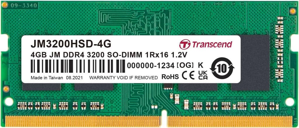 TRANSCEND 4GB JetRam DDR4 3200 SO-DIMM (JM3200HSD-4G) thumbnail