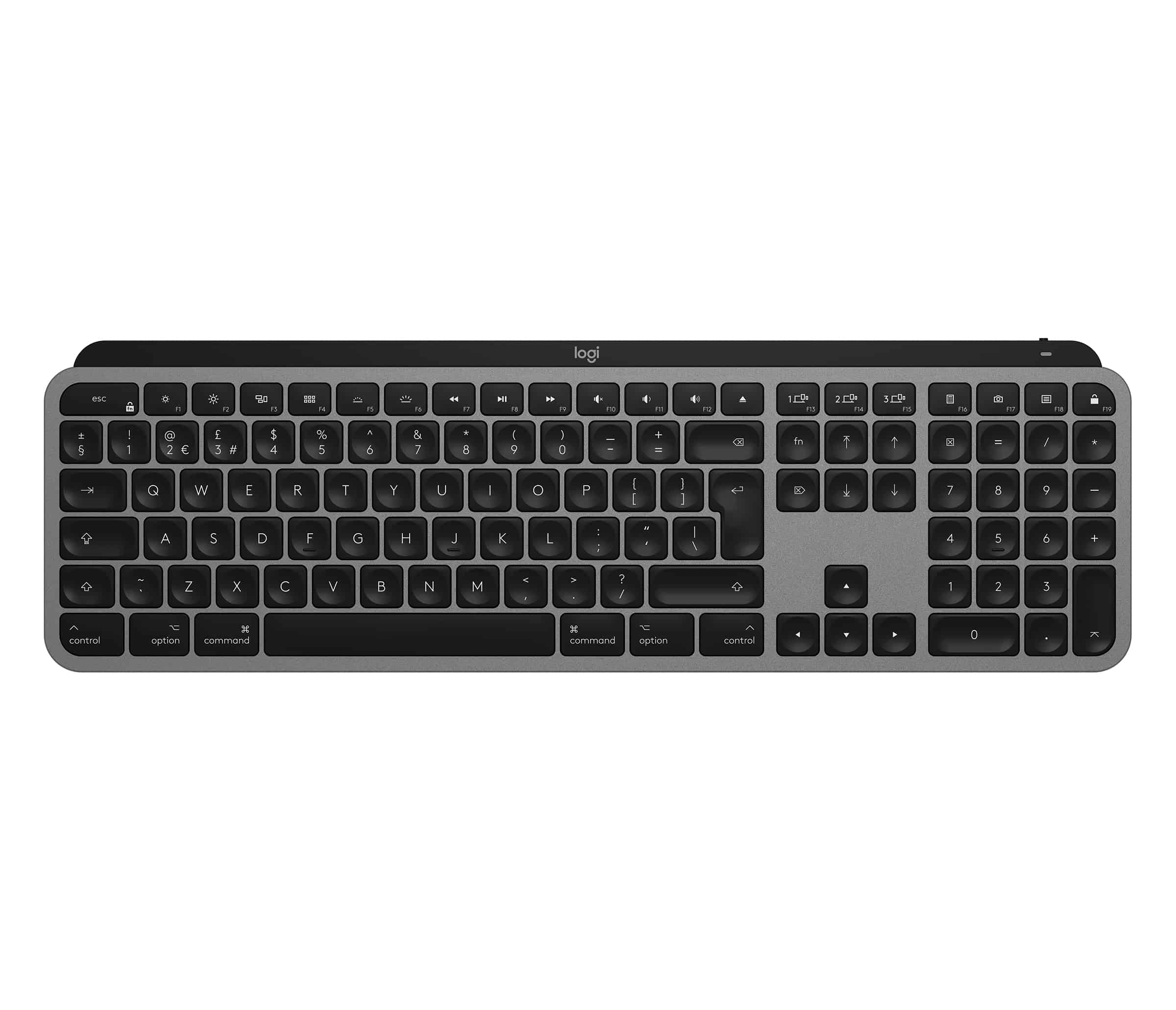 Logitech MX Keys f/ Mac toetsenbord RF-draadloos + Bluetooth QWERTY Engels Grijs (920-009557) thumbnail
