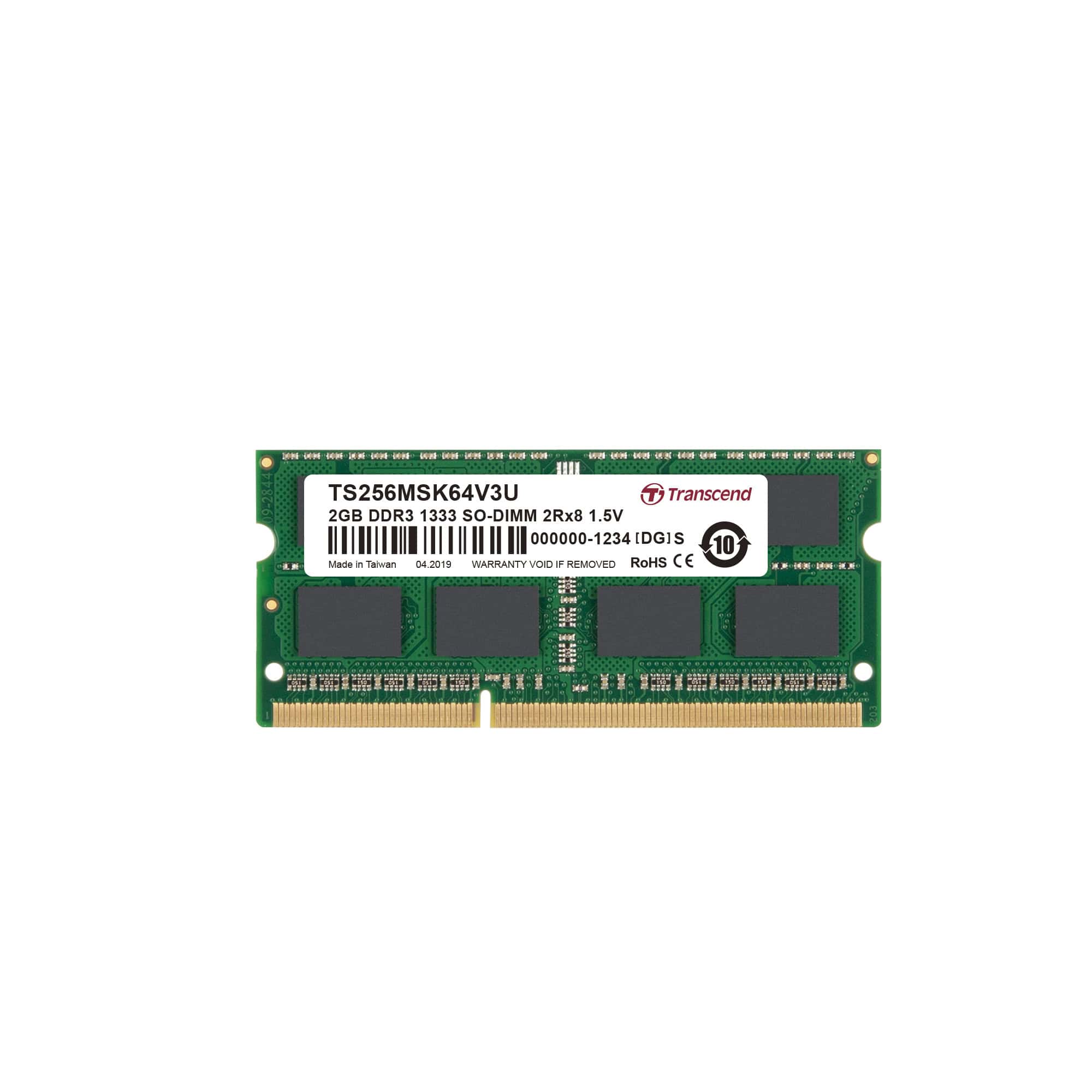 TRANSCEND SODIMM DDR3 1333Mhz 2GB Non-EC (TS256MSK64V3U) thumbnail