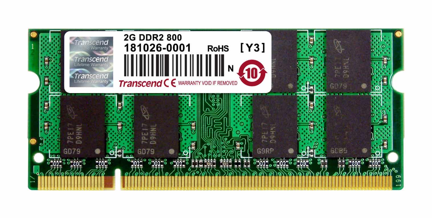 TRANSCEND 2GB DDR2 CL5 800MHz soDIMM (TS256MSQ64V8U) thumbnail