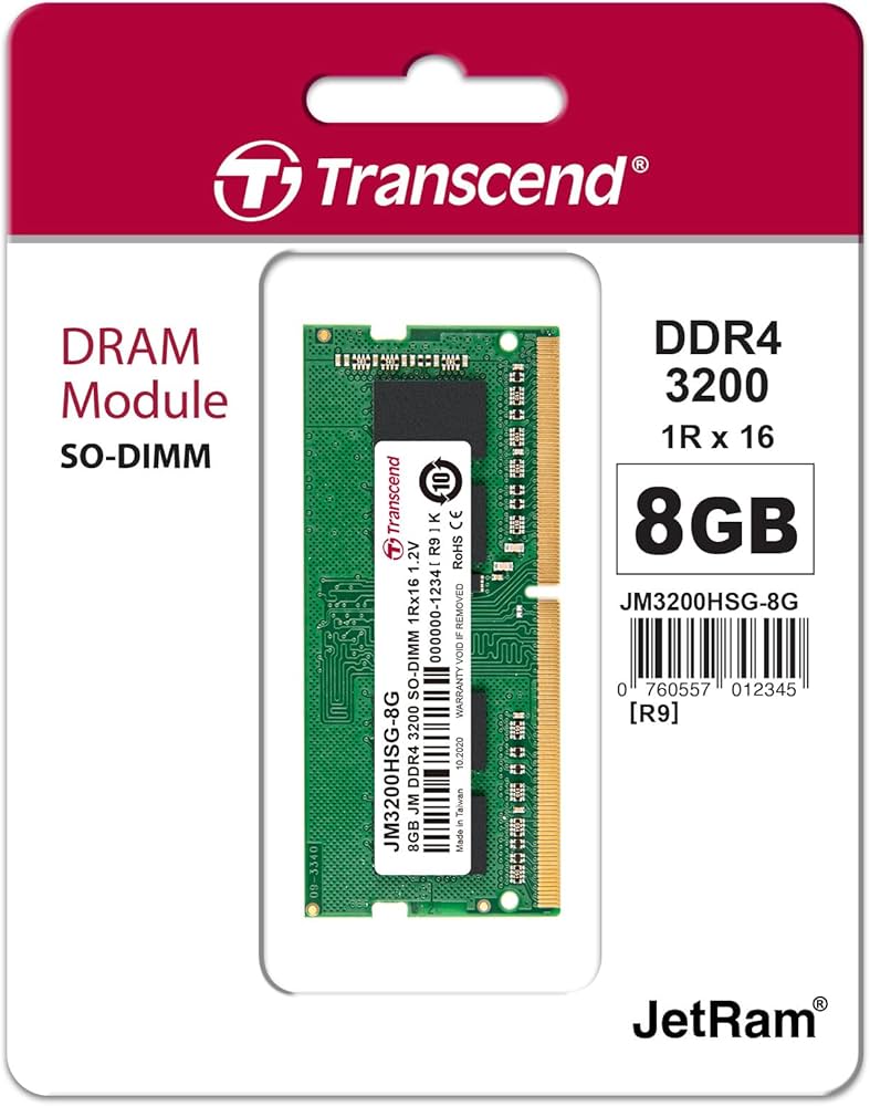 TRANSCEND 8GB DDR4 3200 SO-DIMM (TS3200HSG-8G) thumbnail