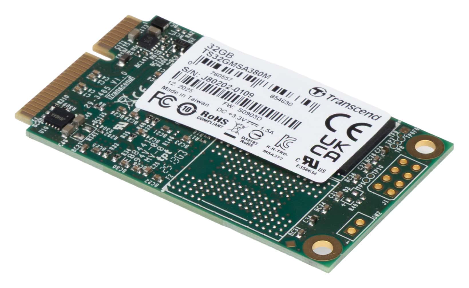 TRANSCEND MSA380M SSD mSATA 32GB 6Gb/s (TS32GMSA380M) thumbnail