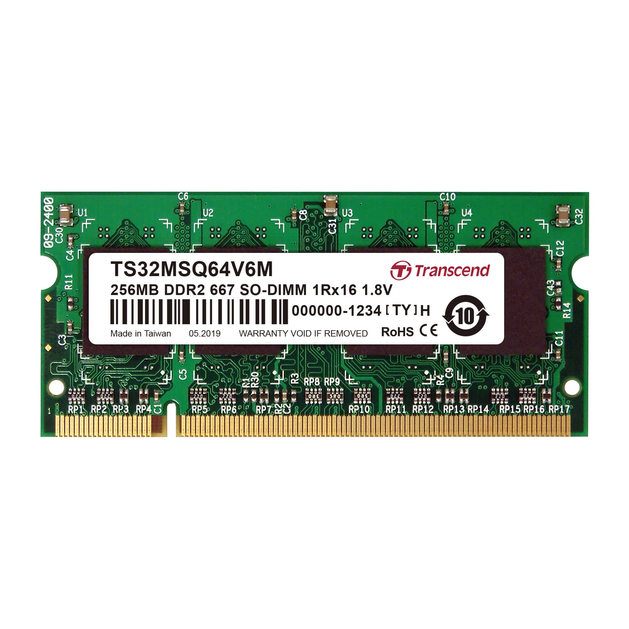 TRANSCEND 256MB DDR2 PC5300 200P soDIMM (TS32MSQ64V6M) thumbnail