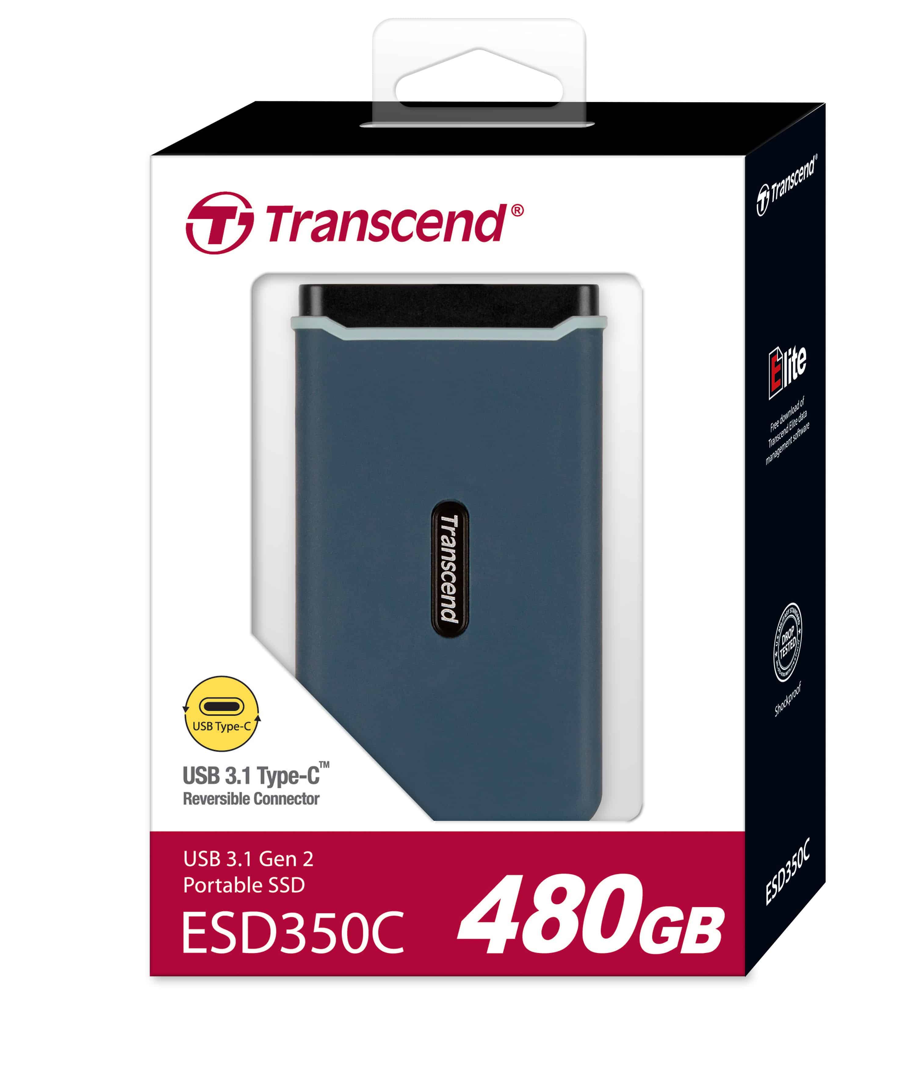 TRANSCEND 480GB External SSD PCIe to USB (TS480GESD350C) thumbnail