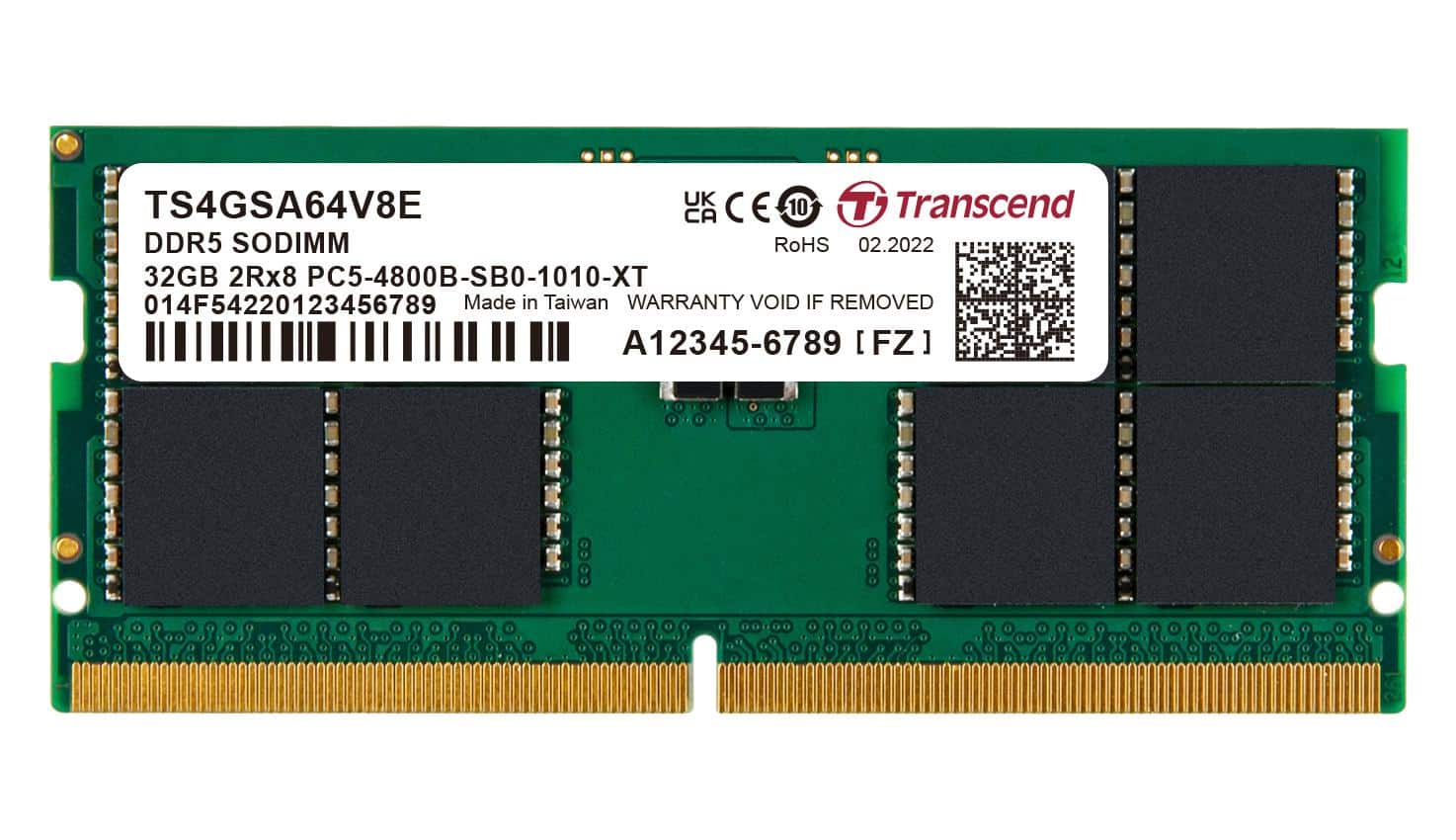 TRANSCEND 32GB DDR5 4800 SO-DIMM (TS4GSA64V8E) thumbnail