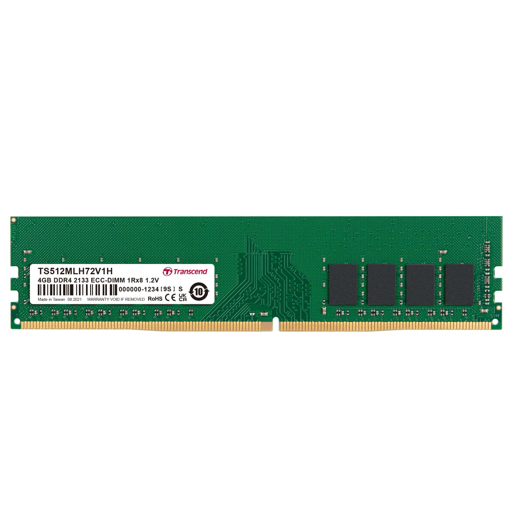 TRANSCEND Memory 4GB DDR4 2133 ECC-DIMM (TS512MLH72V1H) thumbnail