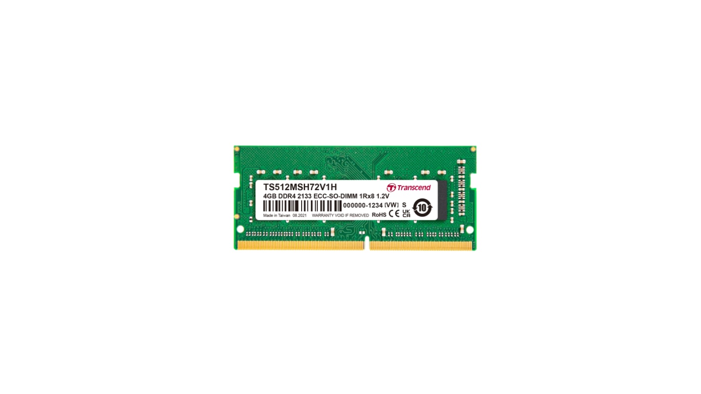 TRANSCEND 4GB DDR4 2133MHz ECC SO-DIMM (TS512MSH72V1H) thumbnail