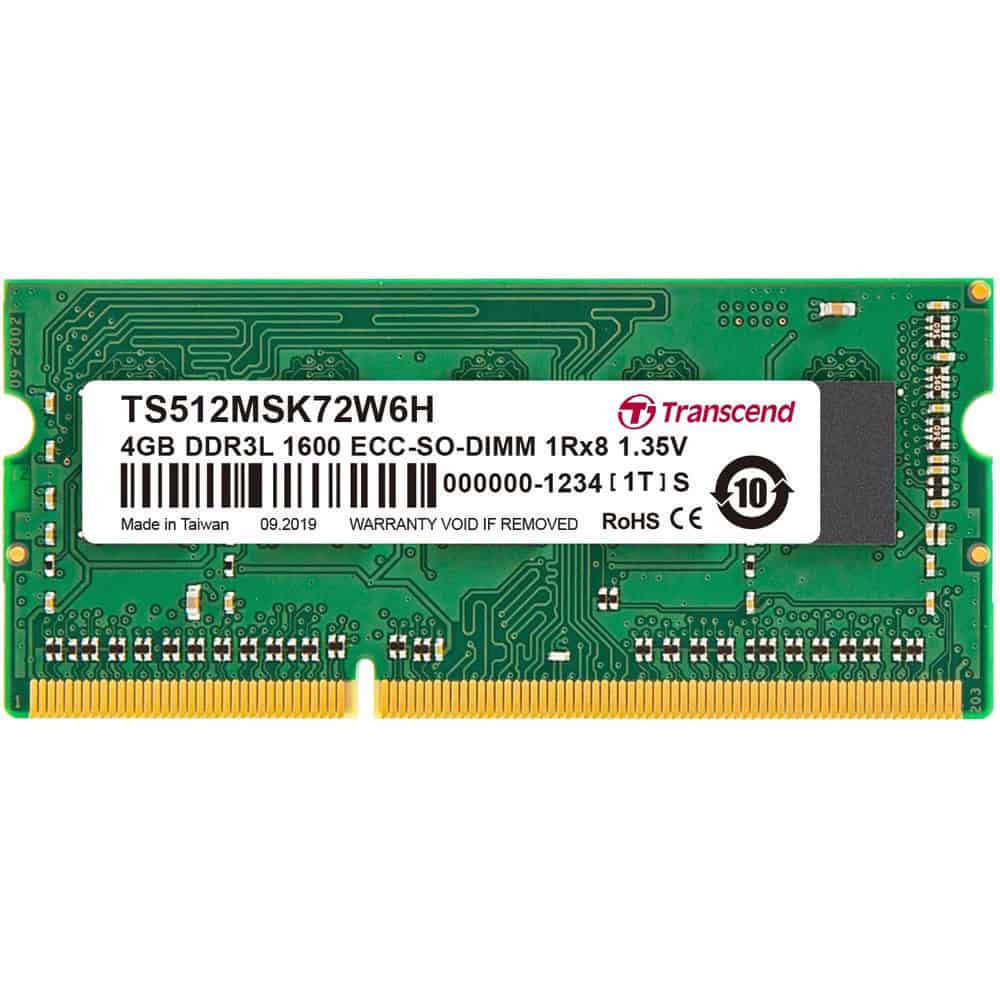 TRANSCEND 4GB DDR3L 1600MHz ECC-DIMM (TS512MSK72W6H) thumbnail