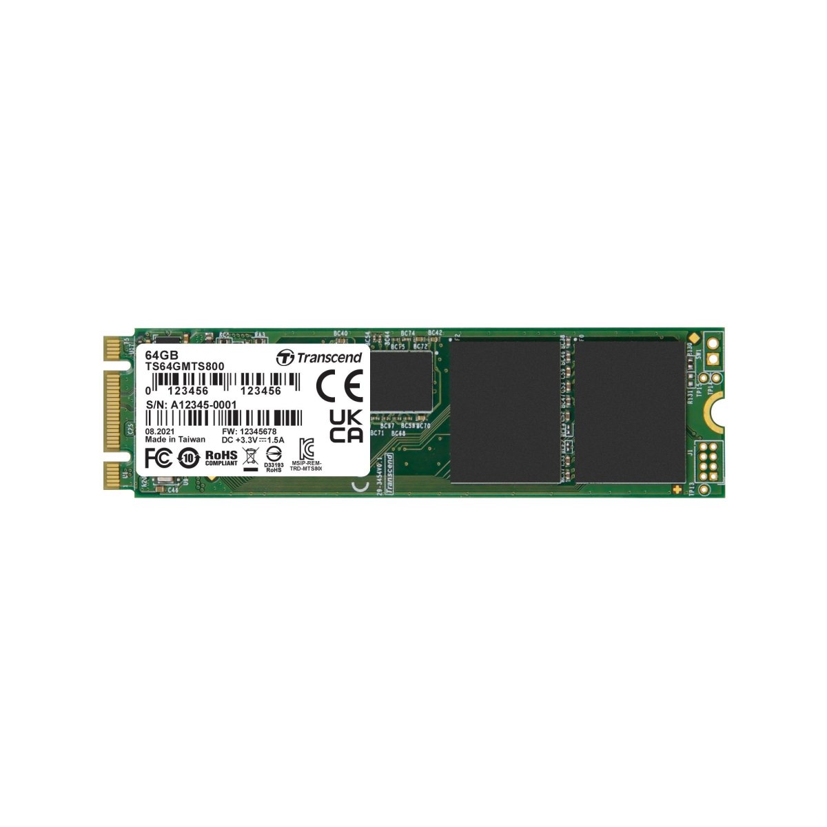TRANSCEND MTS800 64GB SSD M.2 SATA 6Gb/s (TS64GMTS800) thumbnail