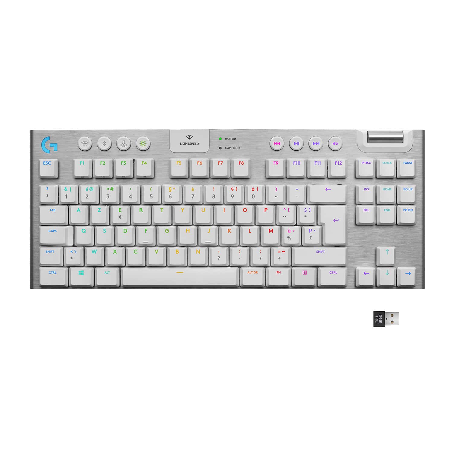 Logitech G G915 TKL toetsenbord RF-draadloos + Bluetooth QWERTY Engels Wit (920-009664) thumbnail