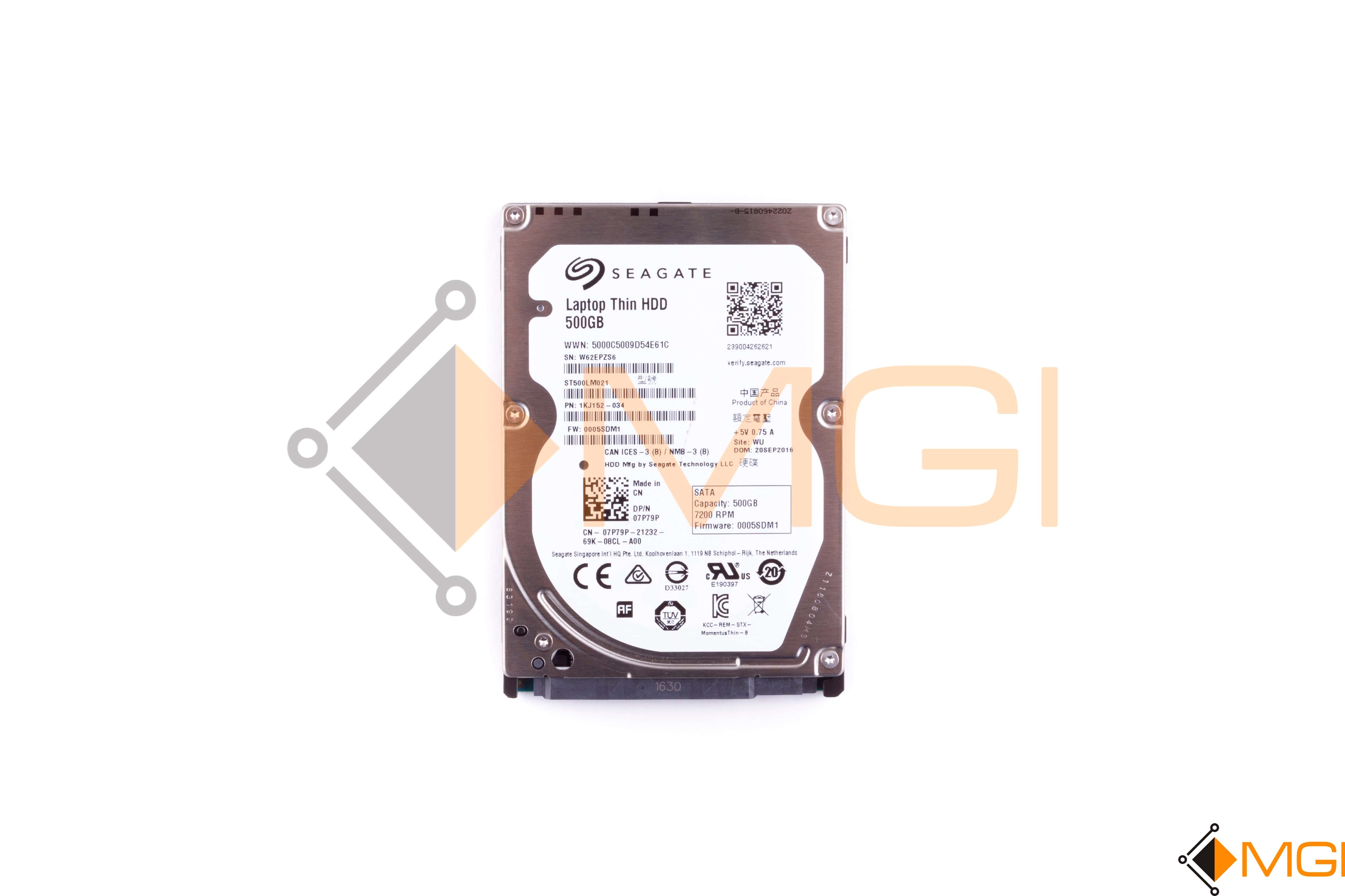 Dell 500GB 7.2K 6G 2.5INCH SATA HDD (7P79P-RFB) thumbnail