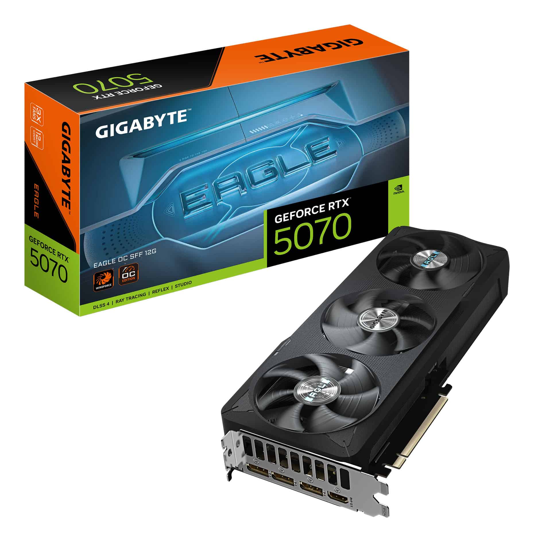 GIGABYTE GeForce RTX 5070 EAGLE OC SFF 12G NVIDIA 12 GB GDDR7 (GV-N5070EAGLE OC) thumbnail