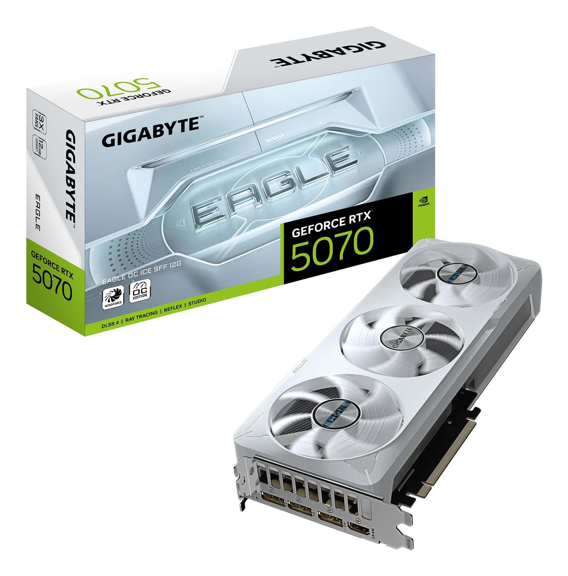 GIGABYTE GeForce RTX 5070 EAGLE OC ICE SFF 12G NVIDIA 12 GB GDDR7 (GV-N5070EAGLEOCICE) thumbnail