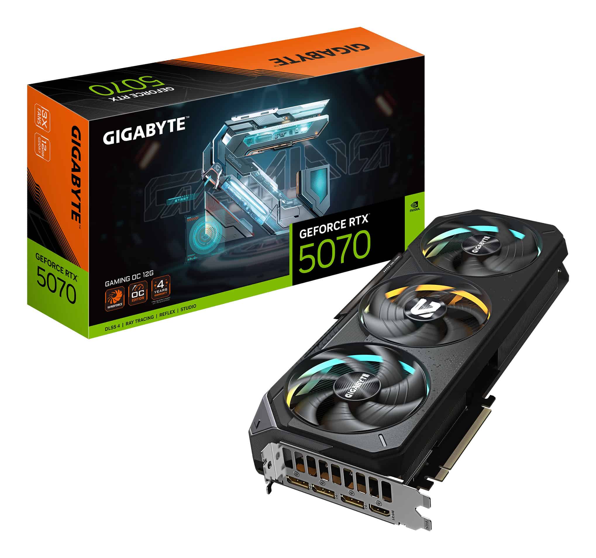 GIGABYTE GeForce RTX 5070 GAMING OC 12G NVIDIA 12 GB GDDR7 (GV-N5070GAMING OC) thumbnail