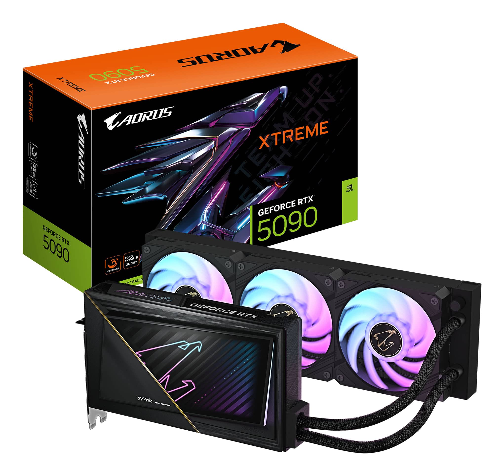GIGABYTE AORUS GeForce RTX 5090 XTREME WATERFORCE 32G NVIDIA 32 GB GDDR7 (GV-N5090AORUSX W) thumbnail