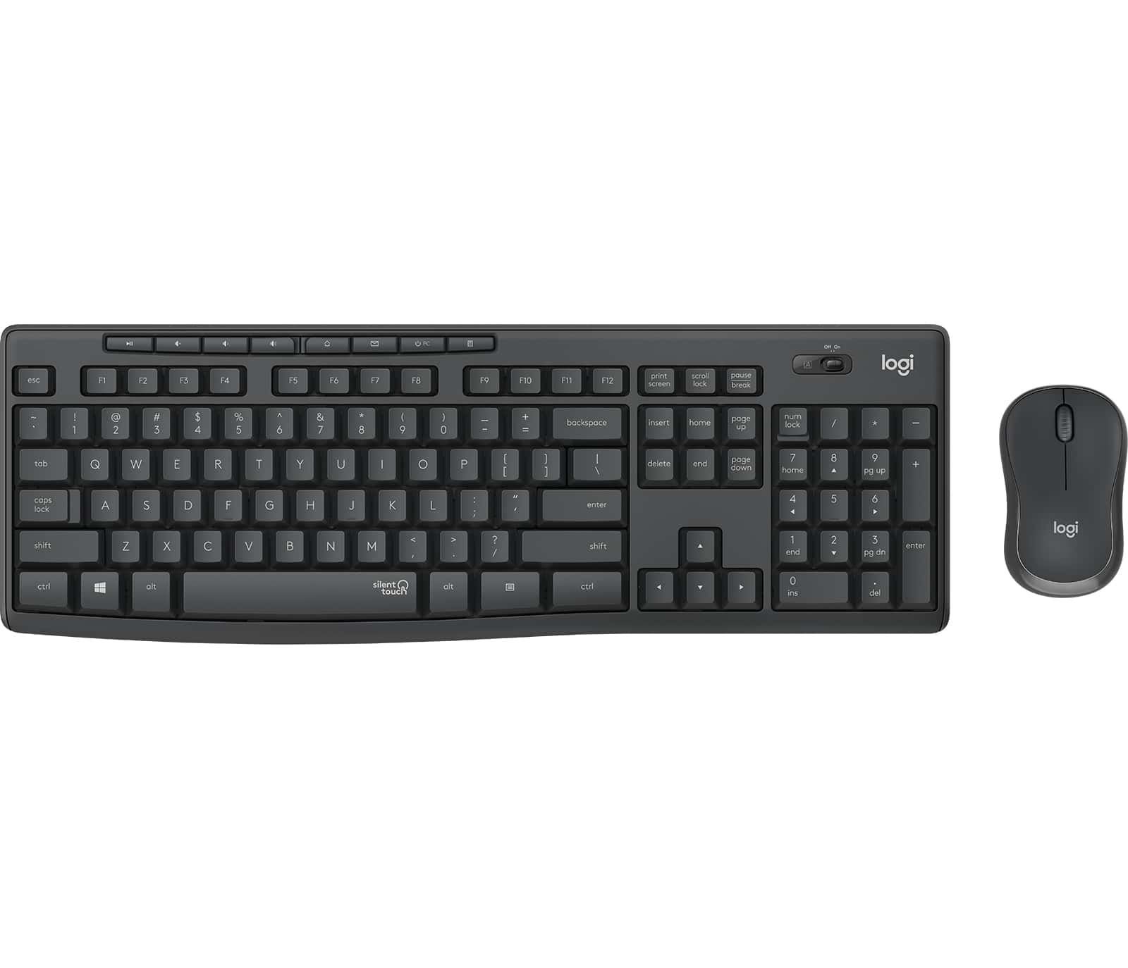 Logitech MK295 Silent Wireless Combo toetsenbord Inclusief muis USB QWERTY Scandinavisch Grafiet (920-009810) thumbnail