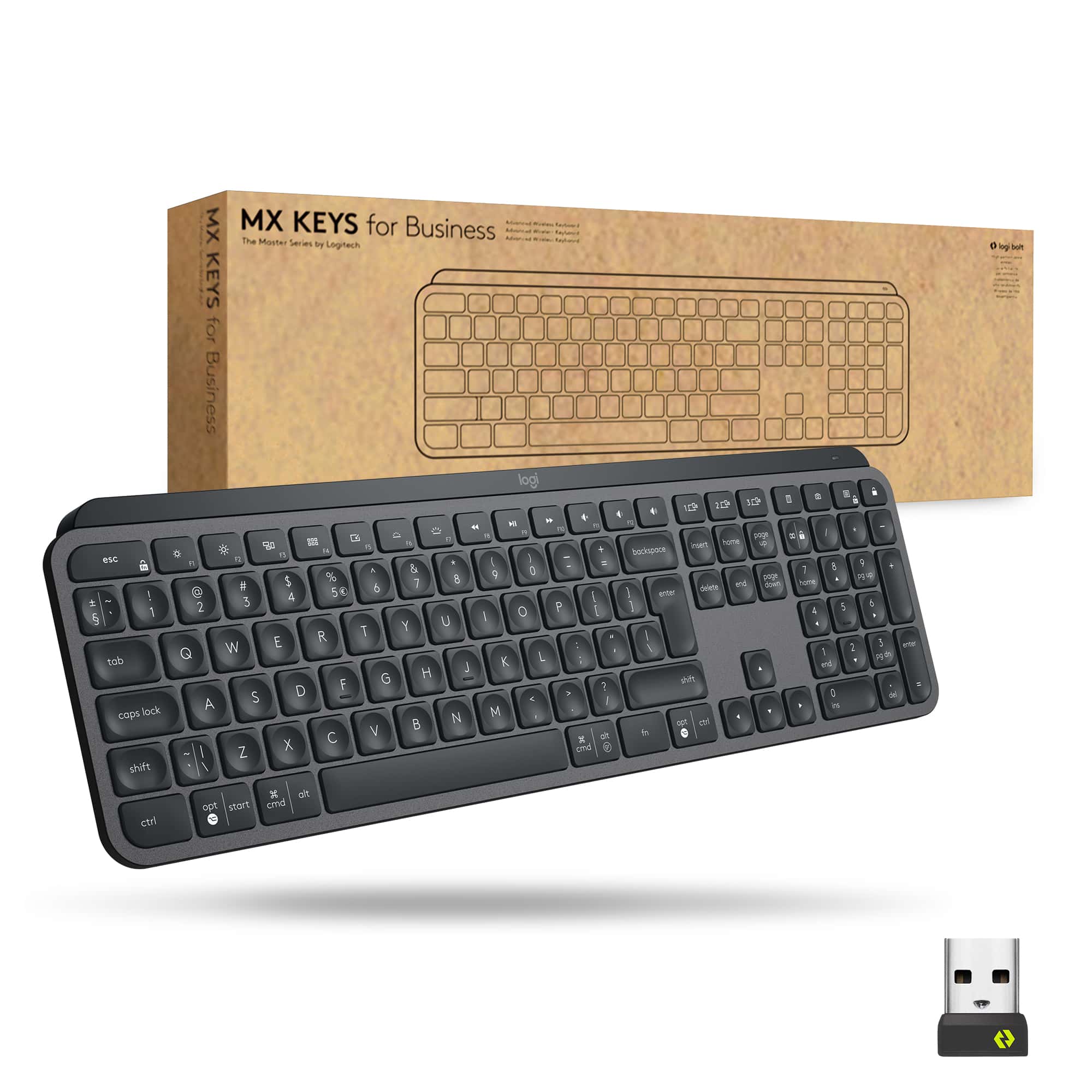 Logitech Mx Keys For Business toetsenbord Bluetooth Zwitsers Grafiet (920-010246) thumbnail