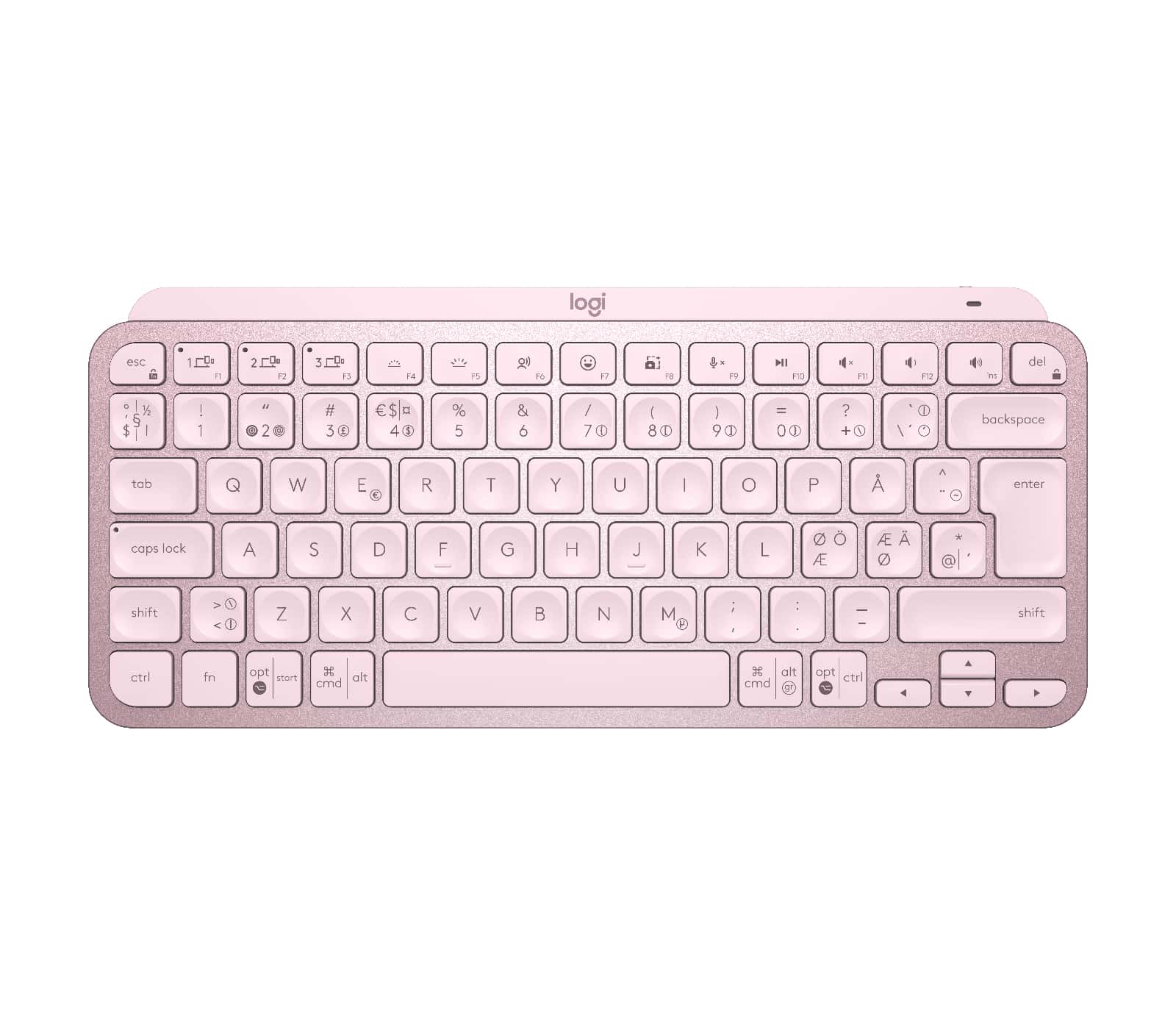 Logitech MX Keys Mini toetsenbord RF-draadloos + Bluetooth QWERTY Scandinavisch Roze (920-010494) thumbnail