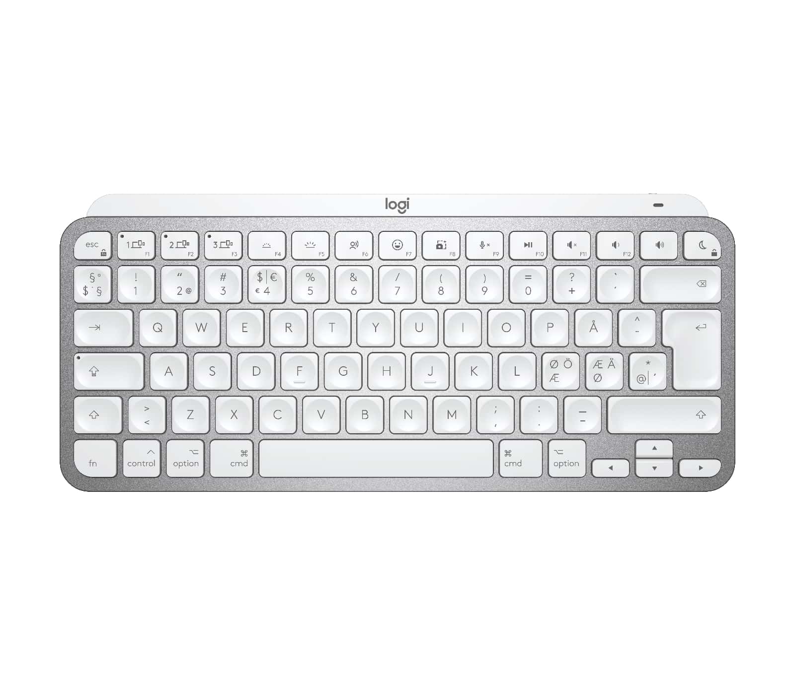 Logitech MX Keys Mini For Mac Minimalist Wireless Illuminated Keyboard toetsenbord Bluetooth QWERTY Scandinavisch Grijs (920-010524) thumbnail Logitech MX Keys Mini For Mac Minimalist Wireless Illuminated Keyboard toetsenbord Bluetooth QWERTY Scandinavisch Grijs (920-010524) thumbnail