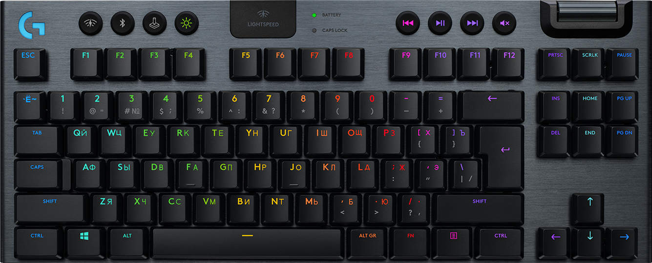 Logitech G G915 Tkl toetsenbord RF-draadloos + Bluetooth Belgisch Koolstof (920-010588) thumbnail