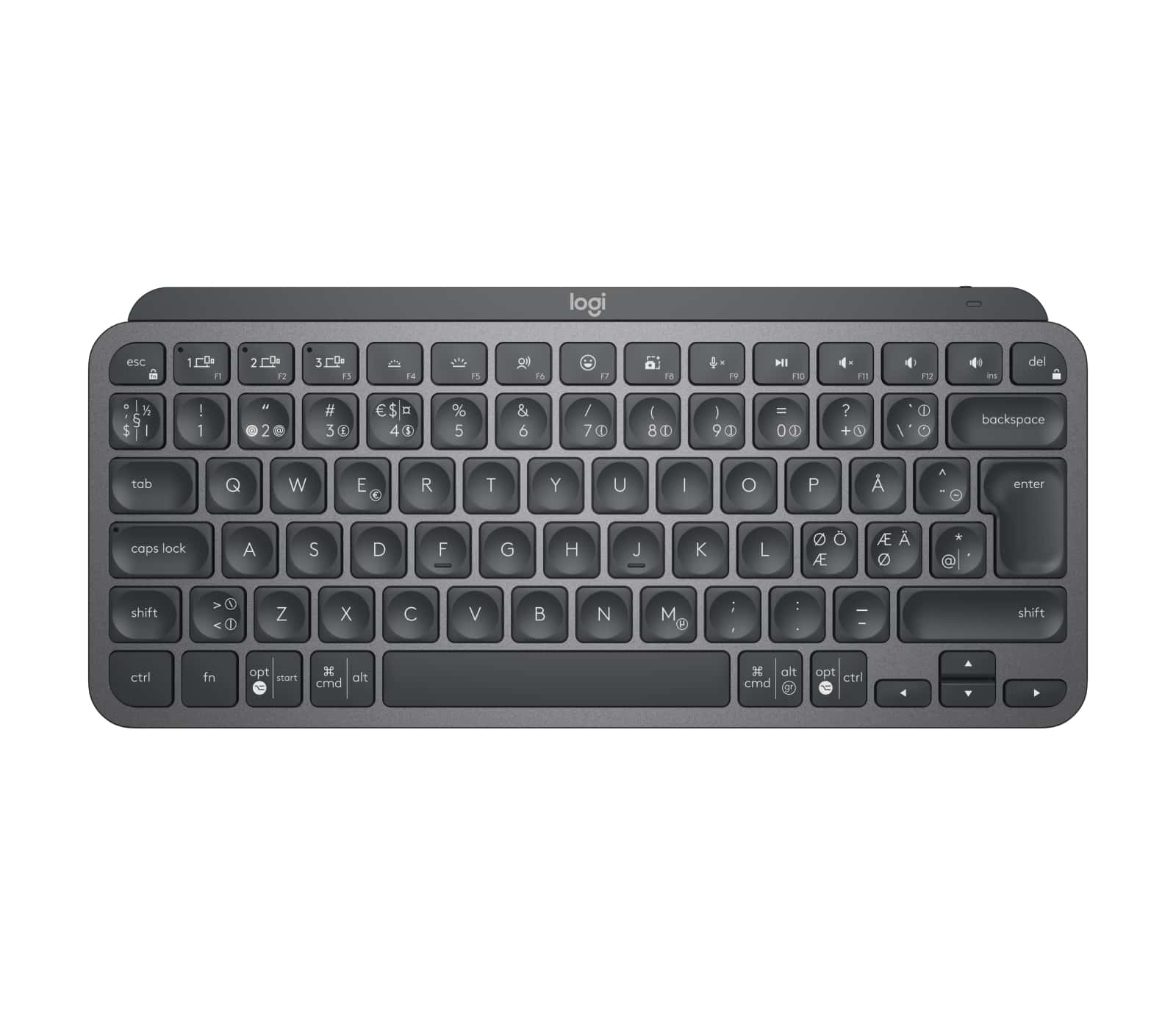 Logitech Mx Keys Mini For Business toetsenbord RF-draadloos + Bluetooth QWERTY Scandinavisch Grafiet (920-010604) thumbnail Logitech Mx Keys Mini For Business toetsenbord RF-draadloos + Bluetooth QWERTY Scandinavisch Grafiet (920-010604) thumbnail
