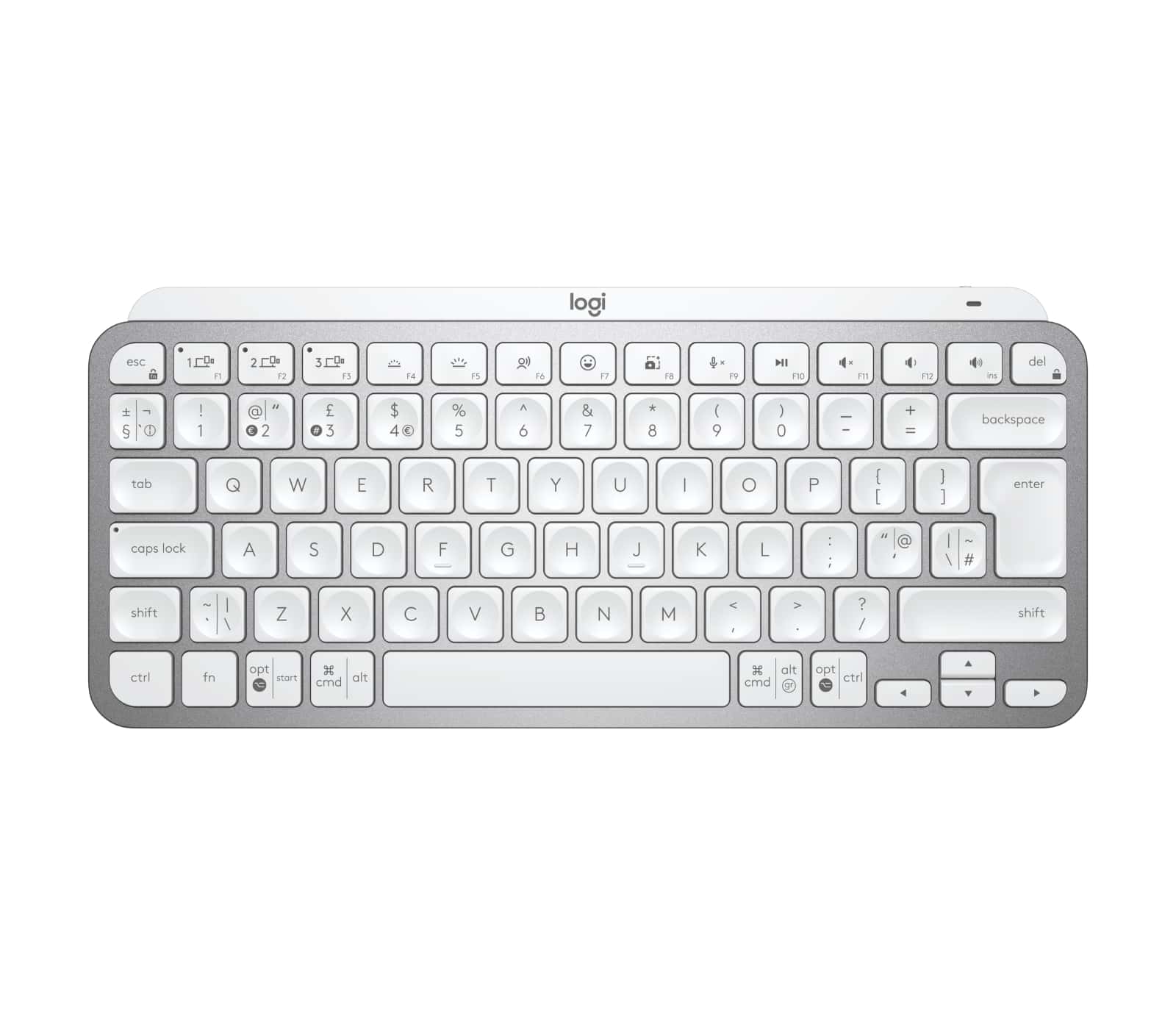 Logitech MX Keys Mini for Business toetsenbord RF-draadloos + Bluetooth QWERTY UK International Aluminium, Wit (920-010607) thumbnail