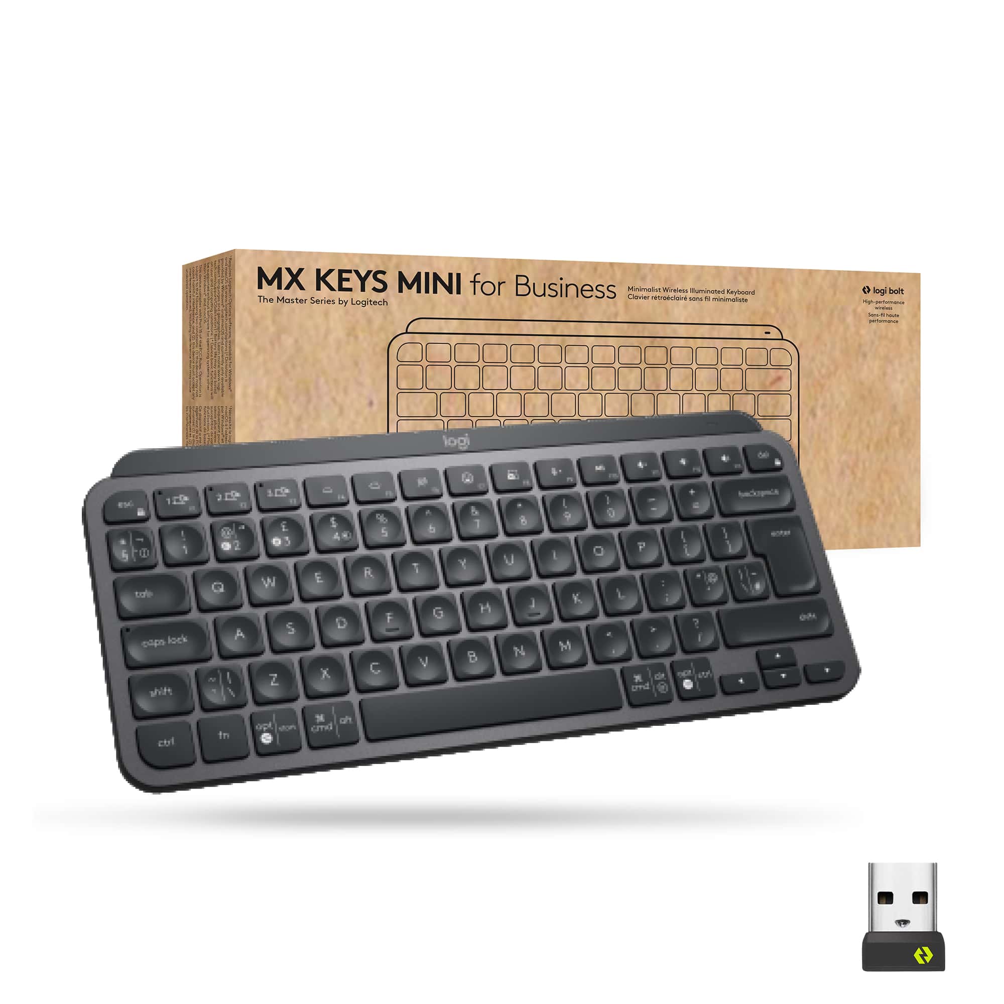 Logitech Mx Keys Mini For Business toetsenbord RF-draadloos + Bluetooth QWERTY Engels Grafiet (920-010608) thumbnail