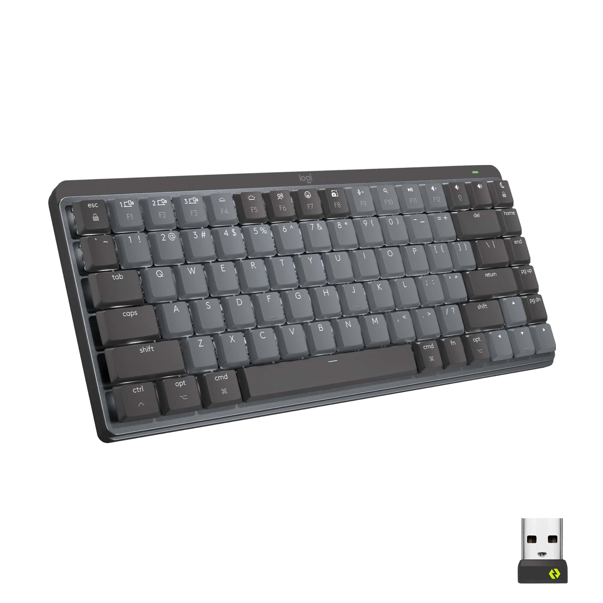Logitech MX Mini Mechanical toetsenbord RF-draadloos + Bluetooth QWERTY US International Grafiet, Grijs (920-010782) thumbnail Logitech MX Mini Mechanical toetsenbord RF-draadloos + Bluetooth QWERTY US International Grafiet, Grijs (920-010782) thumbnail