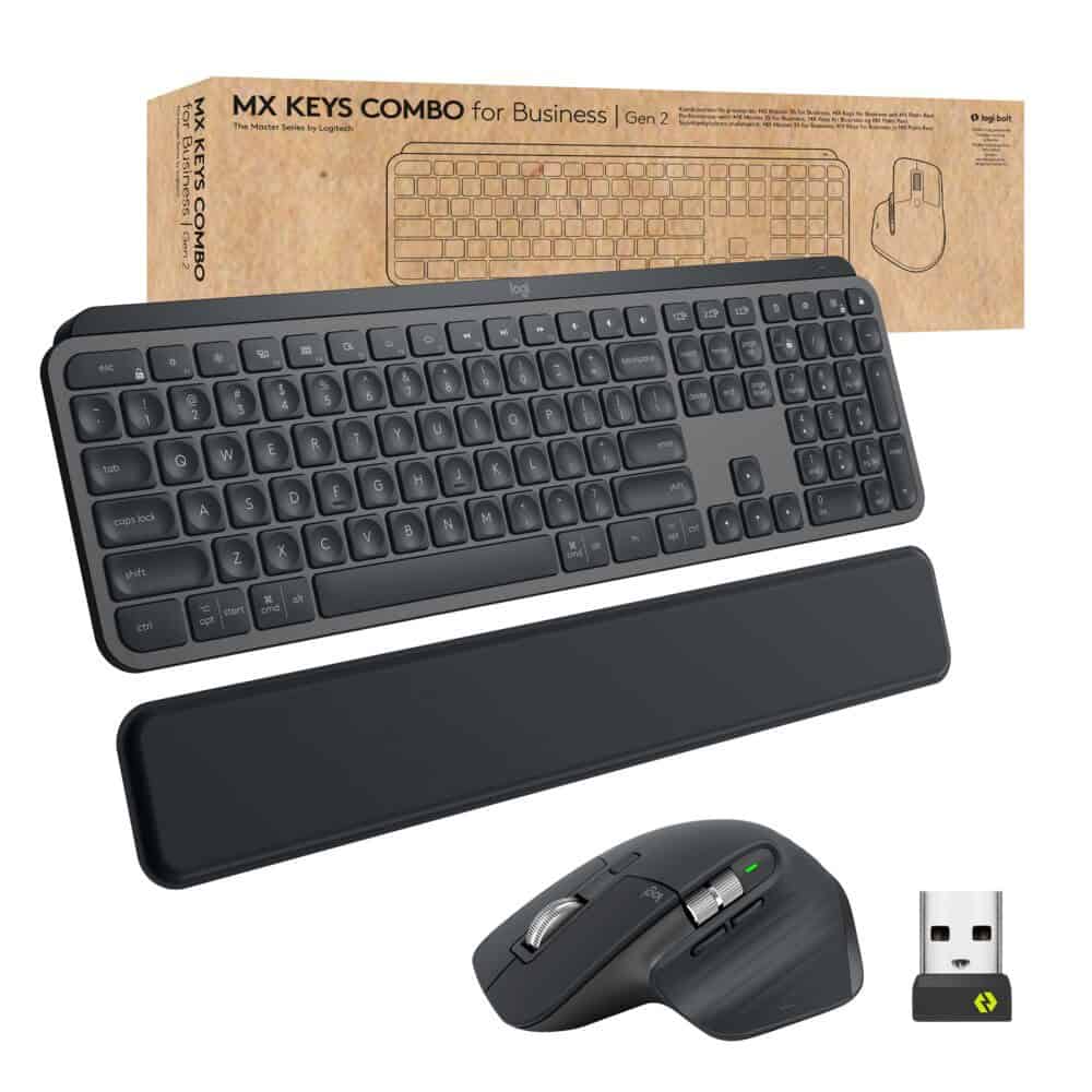 Logitech MX Keys combo for Business Gen 2 toetsenbord Inclusief muis RF-draadloos + Bluetooth QWERTY US International Grafiet (920-010933) thumbnail
