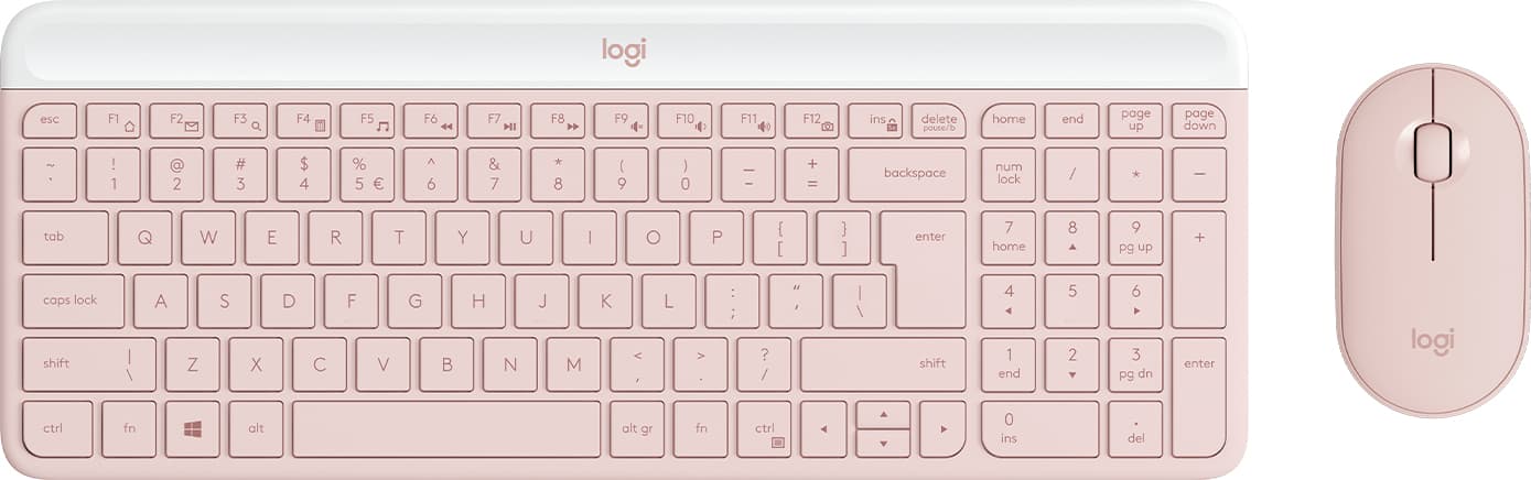 Logitech MK470 Slim Combo toetsenbord Inclusief muis RF Draadloos QWERTY US International Roze (920-011322) thumbnail