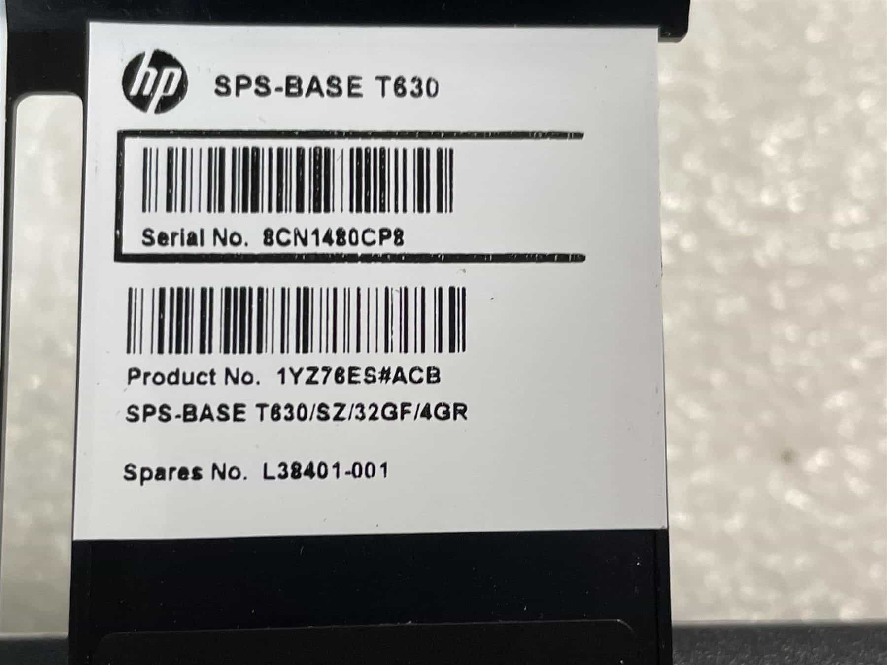 HP SPS-Base t630/SZ/32GF/4GR (L38401-001) thumbnail