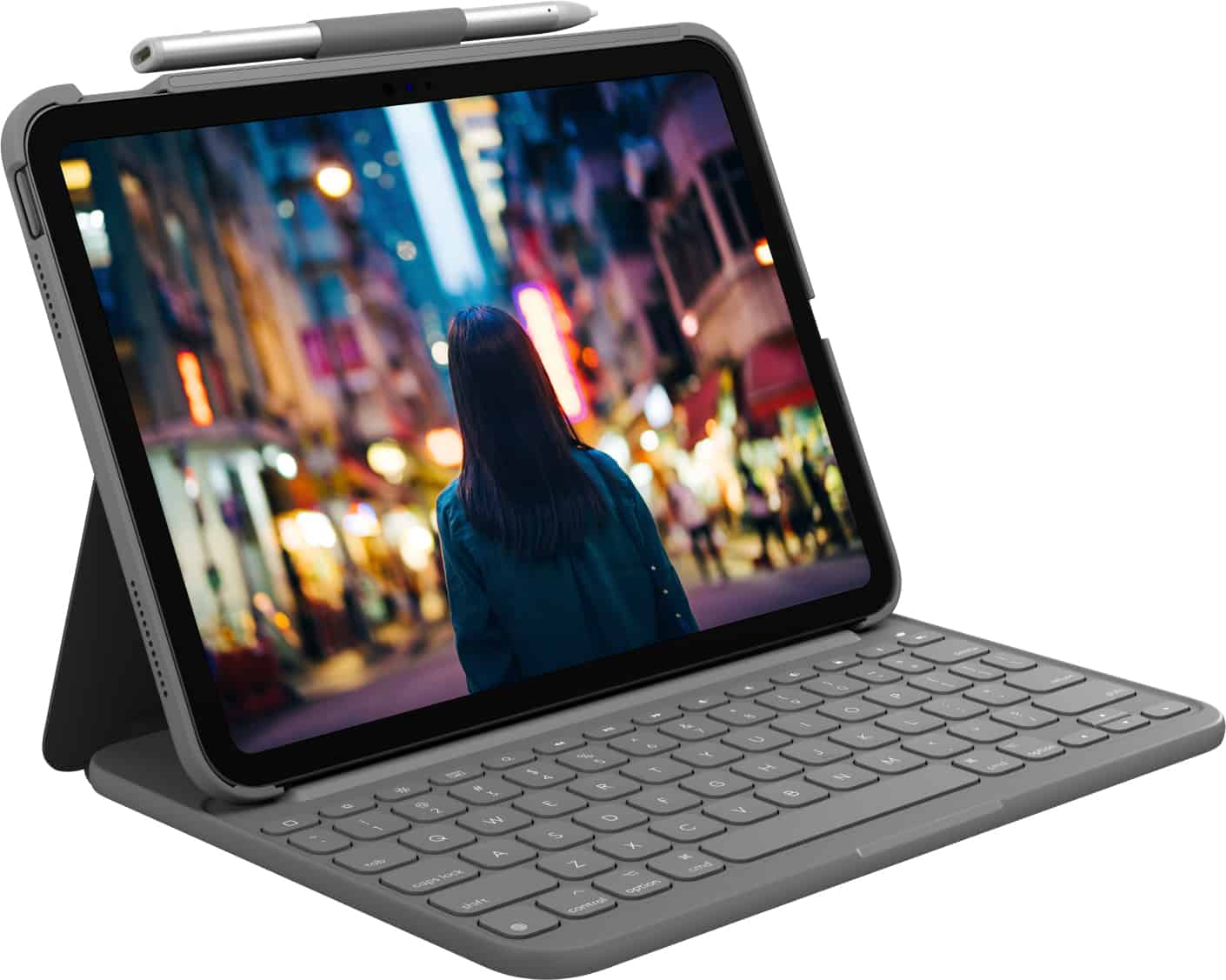 Logitech Slim Folio Grijs Bluetooth QWERTY US International (920-011413) thumbnail