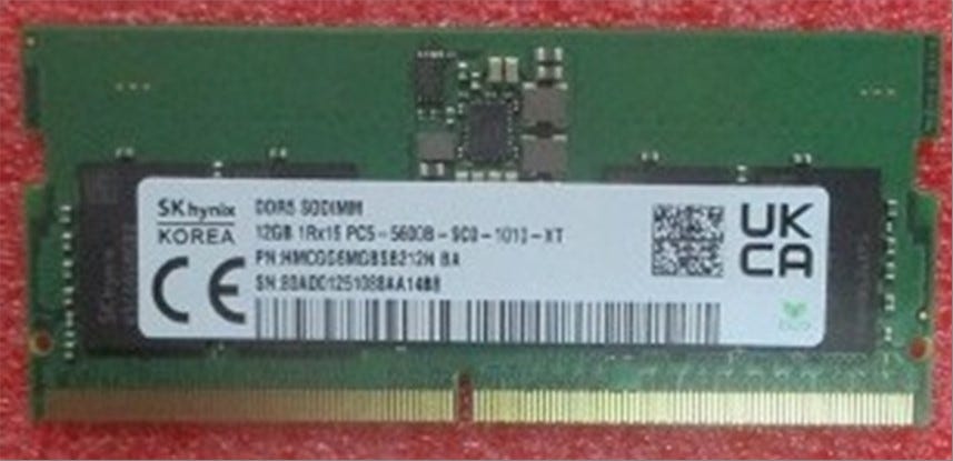 HP SKO-SODIMM 12GB DDR5 5600 1.1V NM (P33447-001) thumbnail