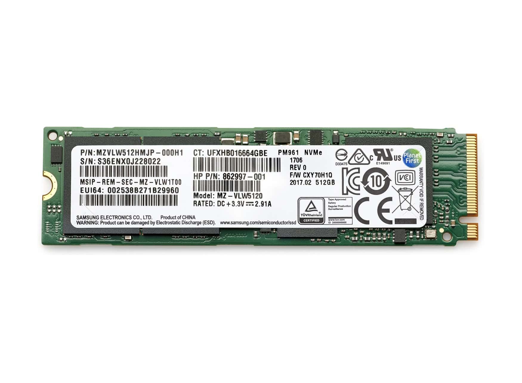 HP SPS-SSD 1TB 2280 PCIE-4X4 NVME TLC W/MLR (P40722-001) thumbnail